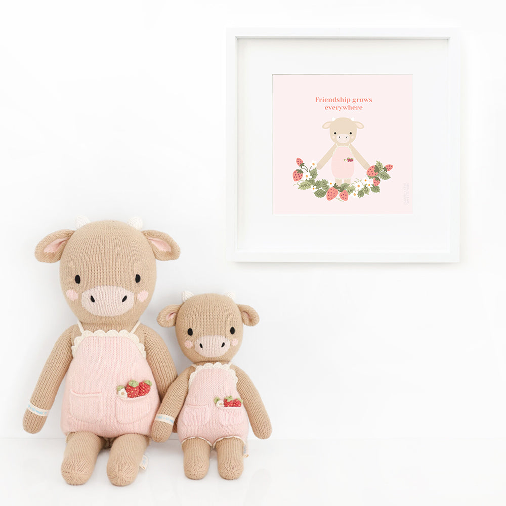 Ava the Cow Plush Toy - Soft & Cuddly Powder Pink Stuffed Animal for Kids | Perfect for Nursery Decor, Birthday Gifts & Comfort Companions