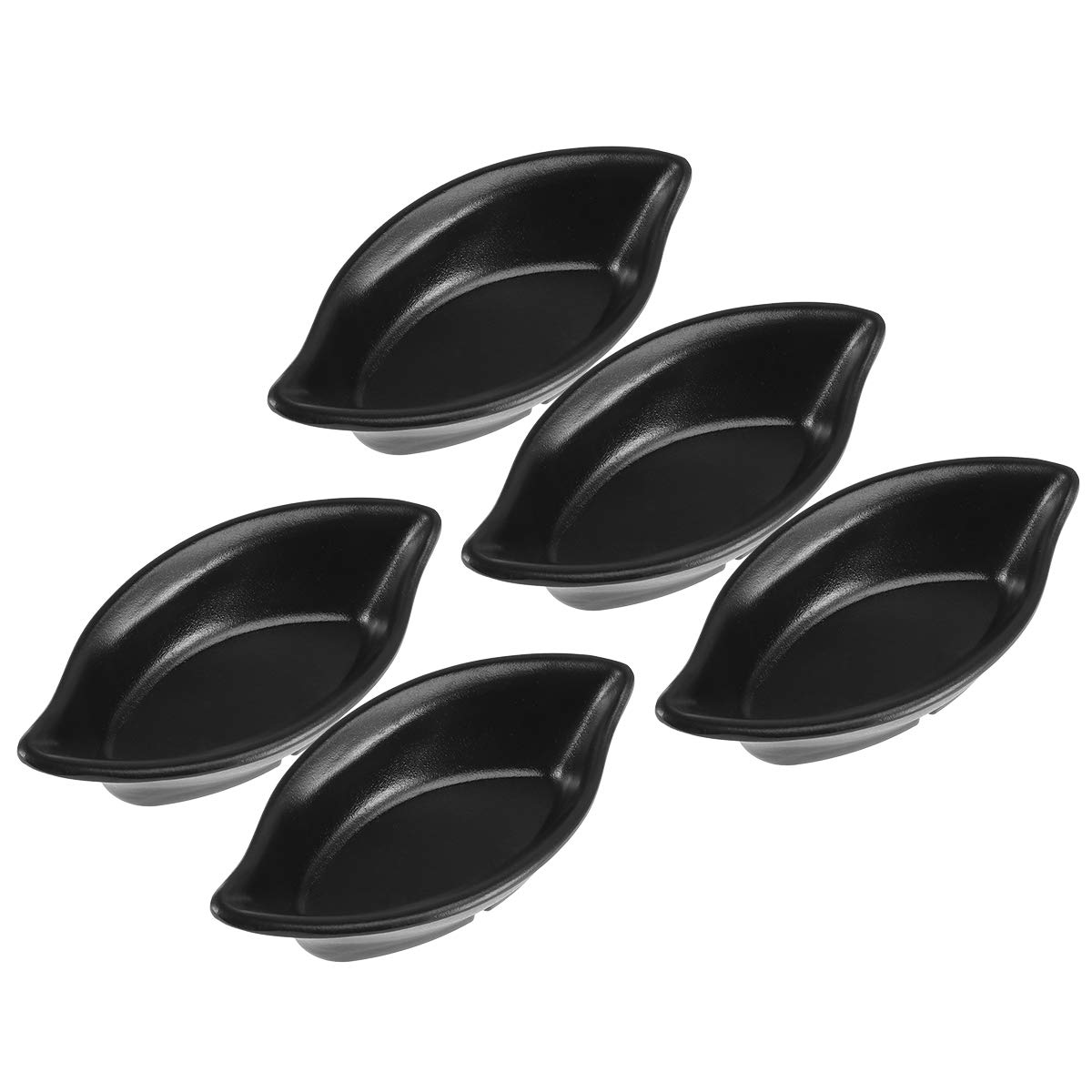 **Cabilock 5-Piece Black Melamine Sauce Bowls Set - Durable Condiment Dishes for Dipping, Seasoning, Vinegar & Soy Sauce - Perfect for Sushi, BBQ, Parties & Home Dining**