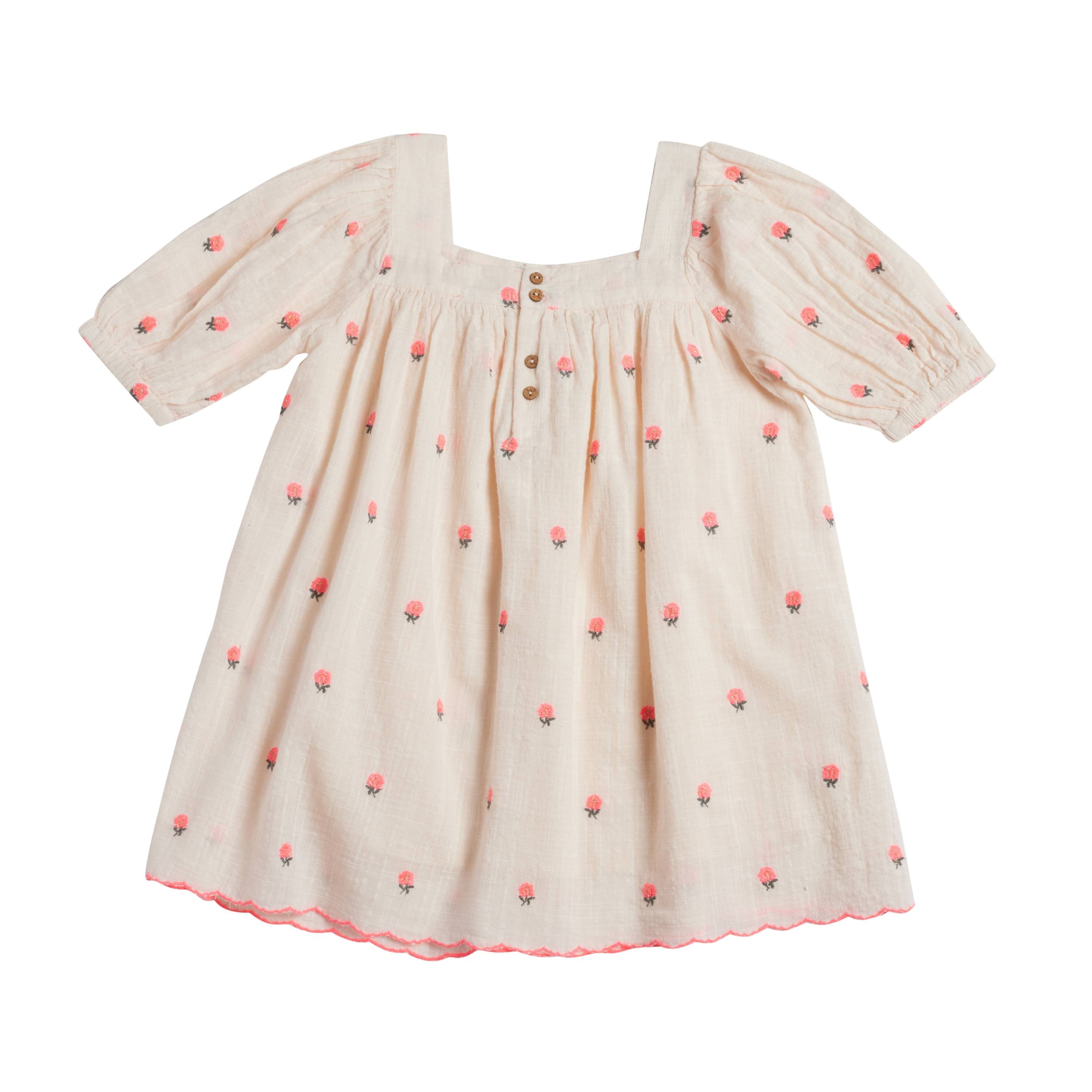 Bonheur du Jour Paris Patty Girl Dress - Rose Petal Floral Print for Special Occasions & Parties