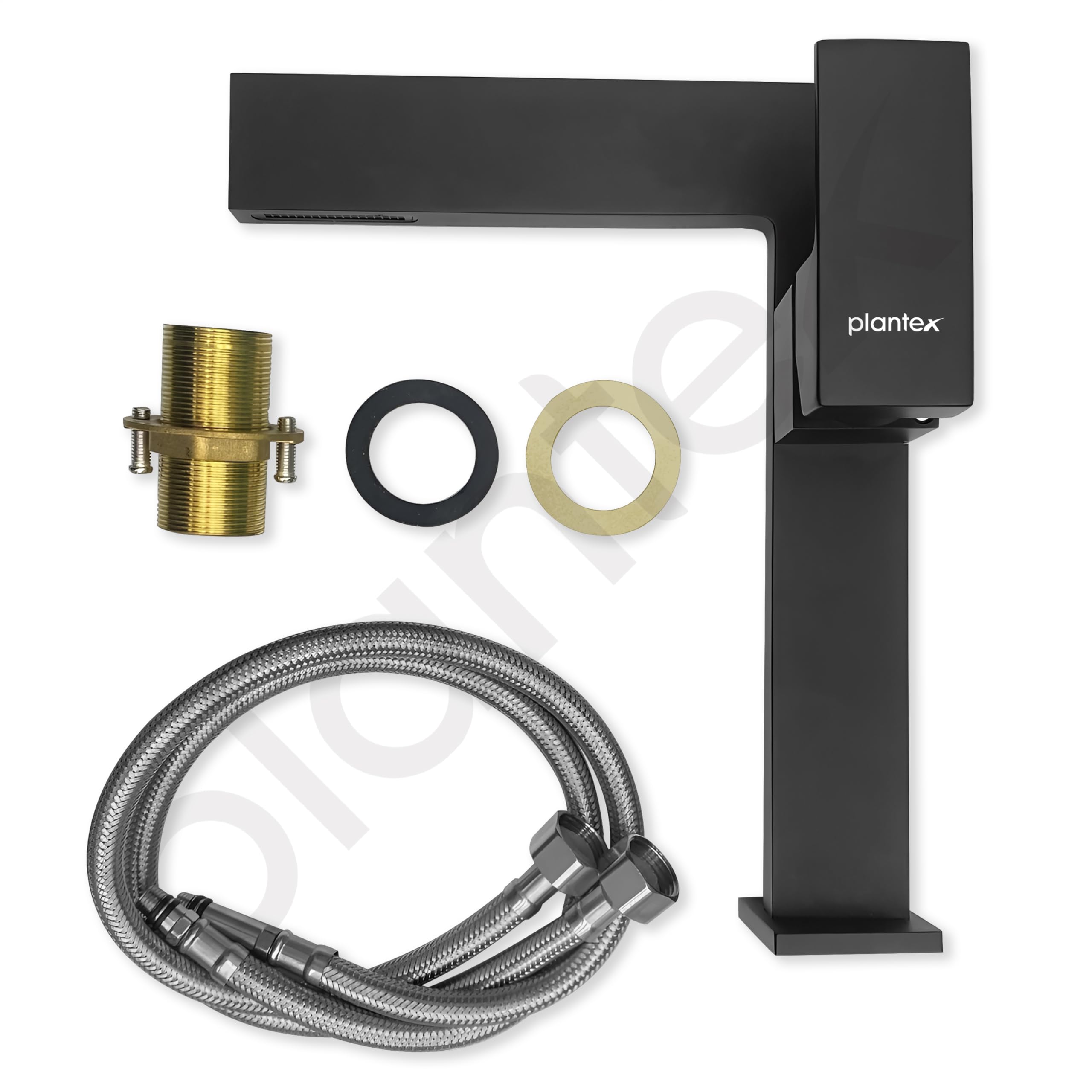 Plantex Pure Brass Single Lever Basin Mixer Tap - Hot & Cold Water Pillar Tap for Wash Basin - Matte Black Finish (7877-Black) - Perfect for Bathroom Sink & Vanity Installation