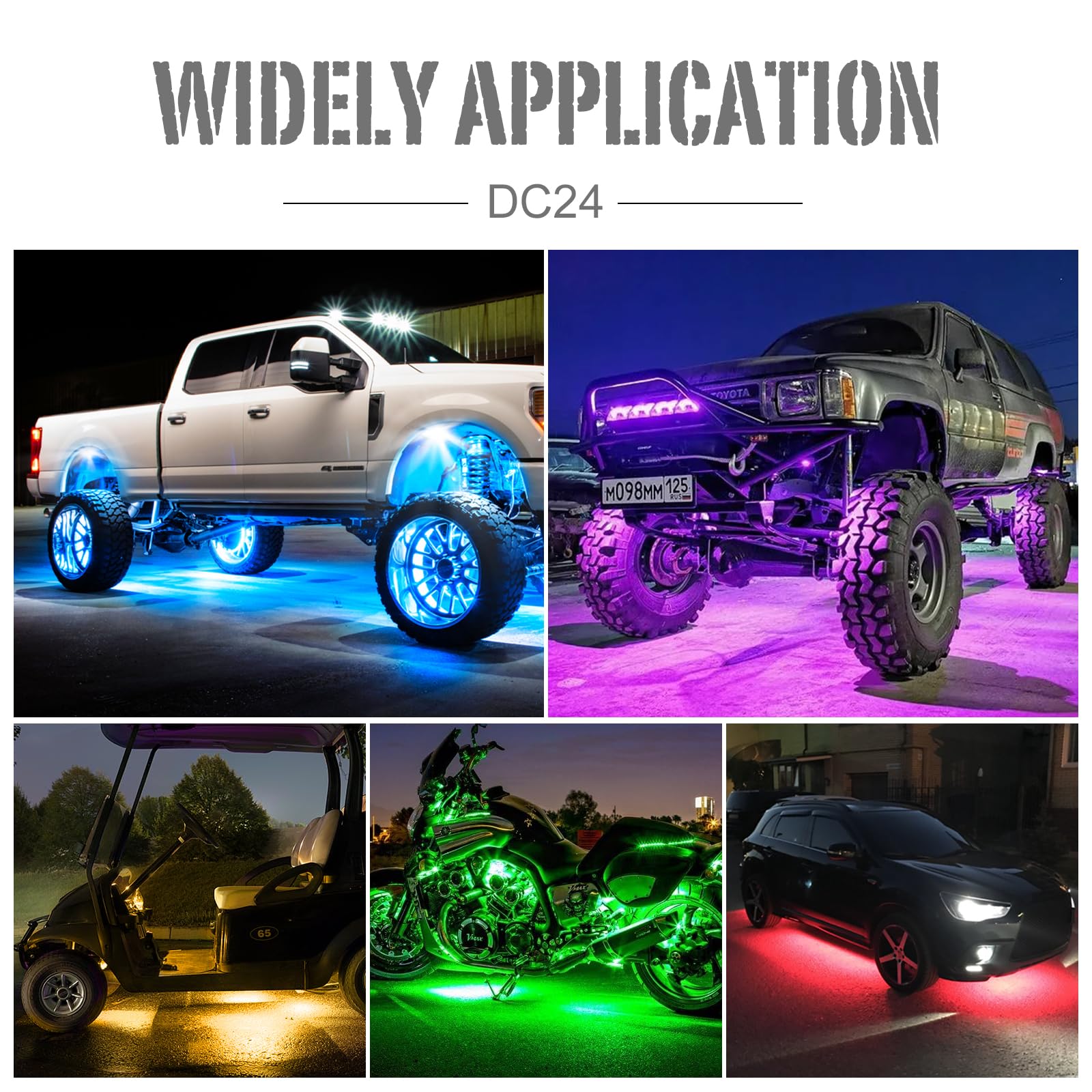 10 Pods RGB LED Rock Lights for Trucks, UTV, SUV, ATV & RZR - App Controlled Underglow Kit with Flashing & Music Sync Modes - Perfect for Off-Roading, Car Shows & Night Driving