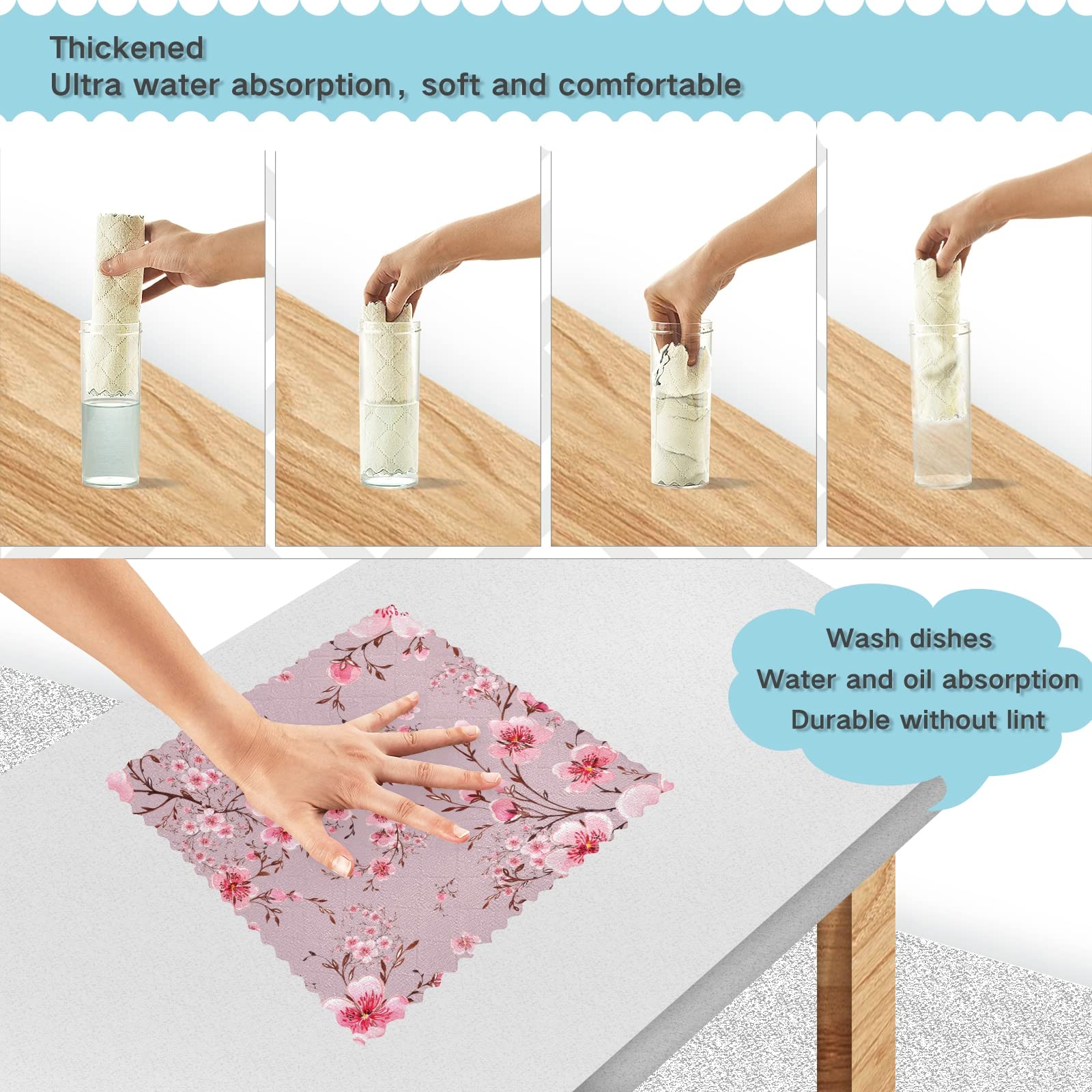 ALAZA Super Absorbent Dish Towels Set of 6 - 11