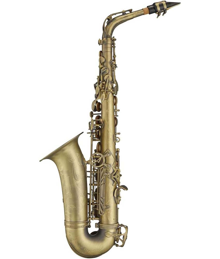 Antigua Winds AS4248AQ PowerBell Professional Alto Saxophone with Antique Finish - Perfect for Jazz, Concert & Marching Band Performances