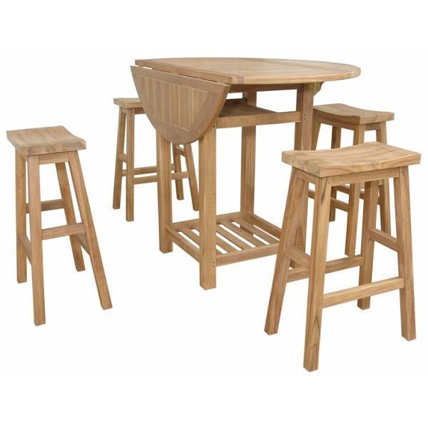Seacrest Alpine 5-Piece Rectangular Counter Height Dining Table Set - Perfect for Small Spaces, Kitchens & Breakfast Nooks