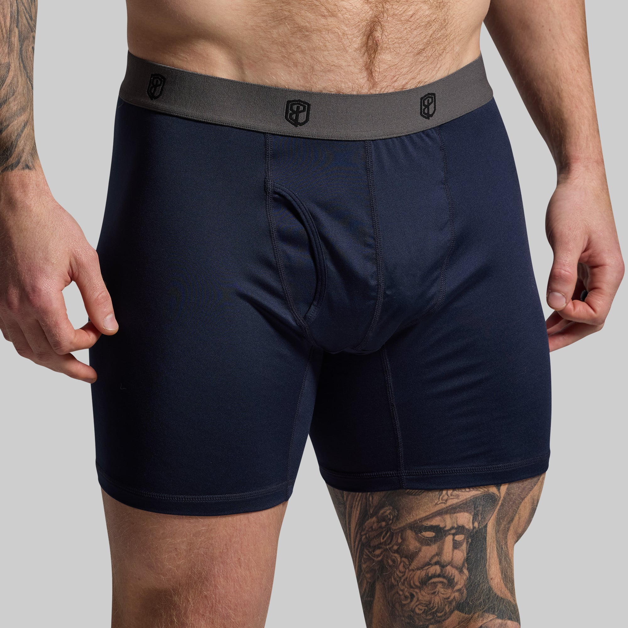 Ball Paradise Boxer Briefs for Men - Soft Breathable Cotton Underwear (BP Navy) - Perfect for Workout, Sports & Everyday Comfort