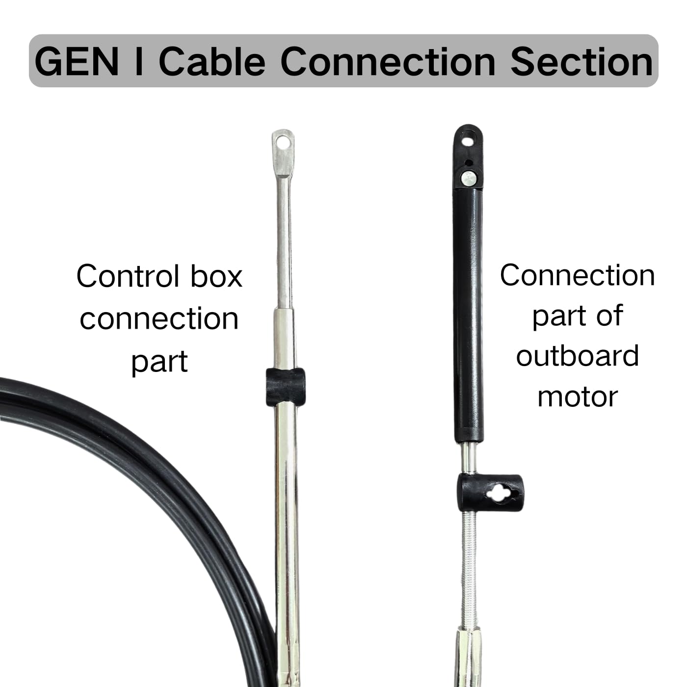 Mercury Outboard Engine Remote Control 33c GEN I Throttle & Shift Cables - 10FT Replacement Parts for Smooth Boat Operation - Perfect for Marine Maintenance & Watercraft Repair