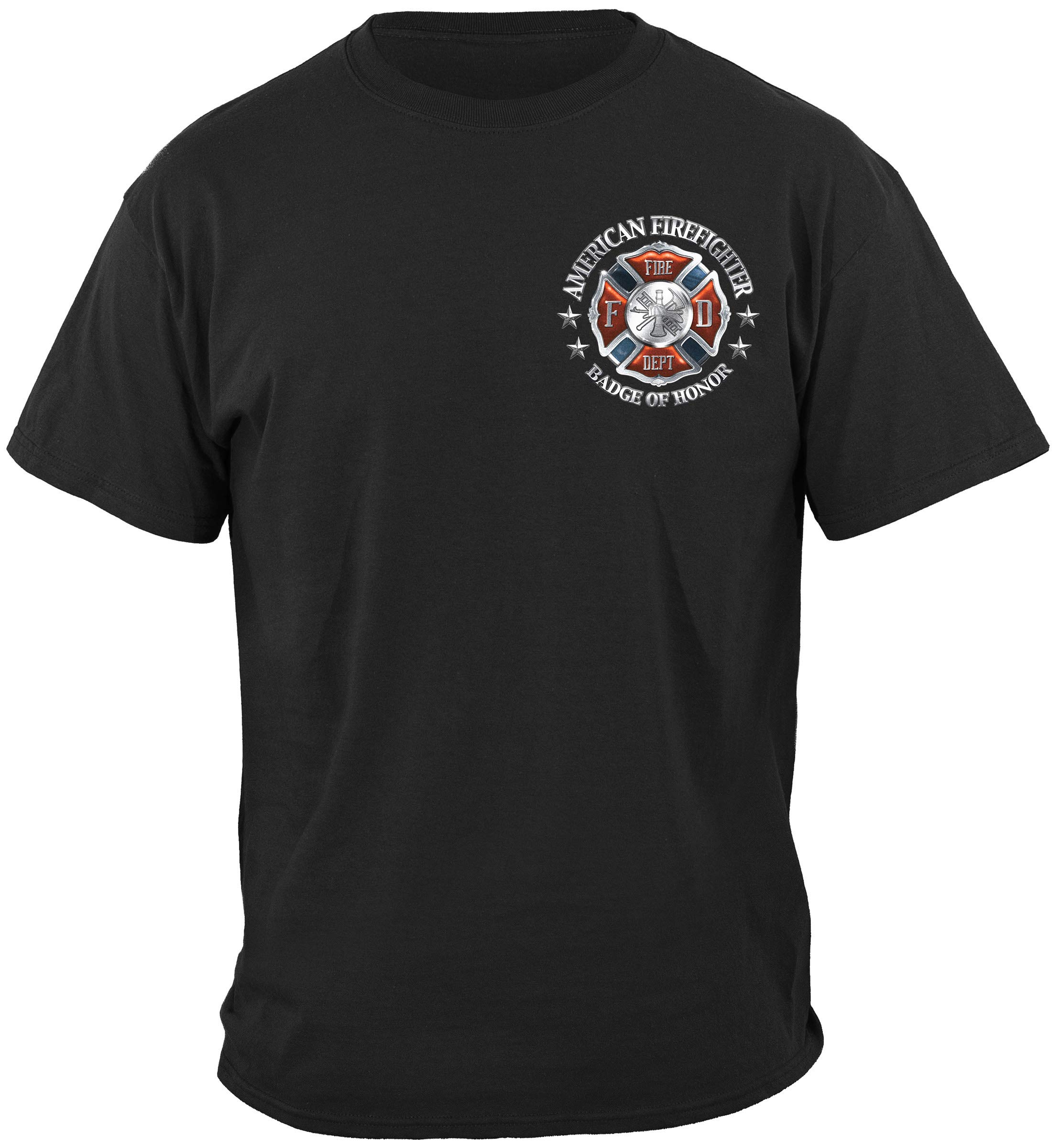 Erazor Bits Absolute Volunteer Firefighter Navy Shirt - Durable Moisture Wicking Performance Tee for Firefighters, EMS, First Responders - Ideal for Training, Work & Outdoor Activities