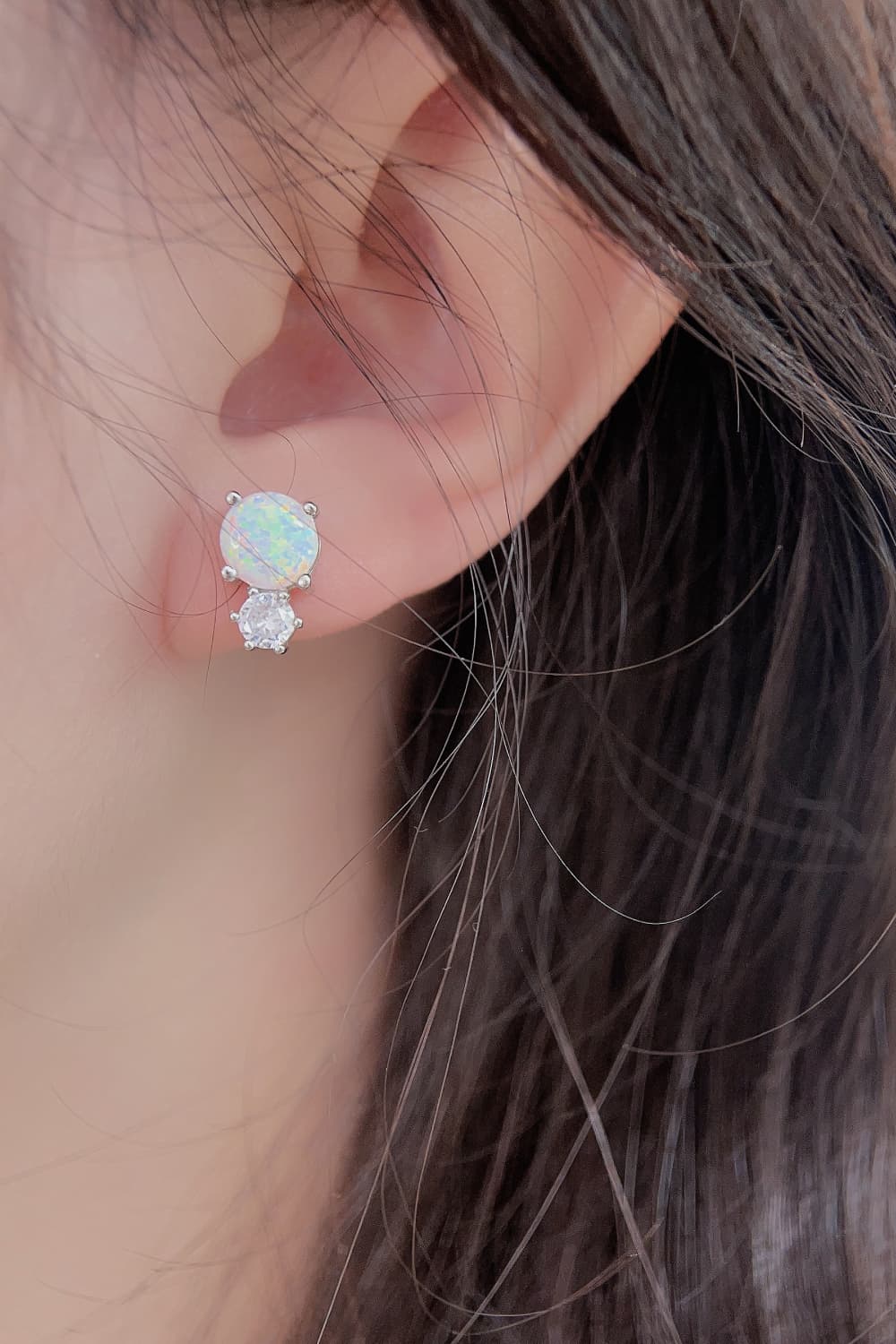 4 Prong Opal Stud Earrings - Dainty Sterling Silver Earrings for Women, Genuine Opal Jewelry Gift for Her | Perfect for Everyday Wear, Date Nights & Special Occasions
