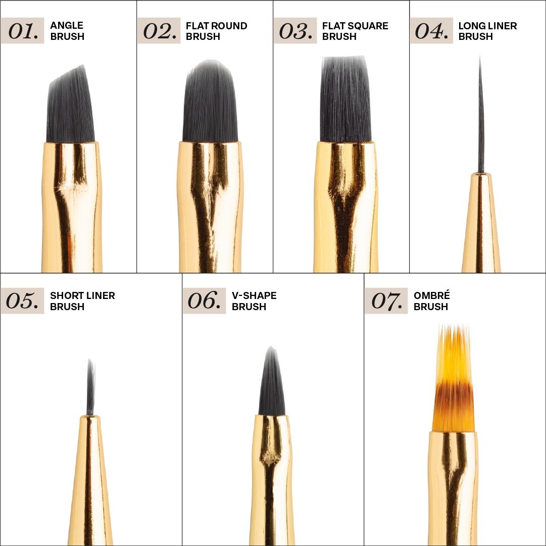 Apres Art Brush Set - 7 Piece Professional Paint Brushes for Acrylic, Watercolor & Oil Painting - Perfect for Artists, Beginners & DIY Craft Projects
