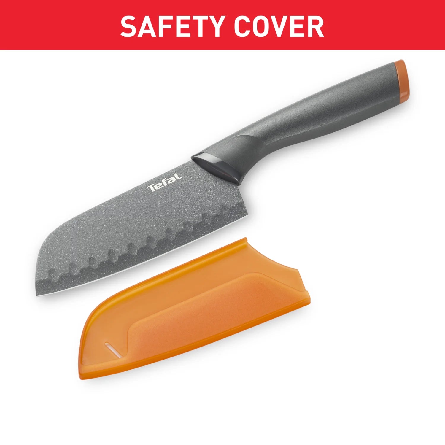 Tefal Fresh Kitchen 12cm Santoku Knife - Premium Non-Stick Stainless Steel Blade for Precision Cutting - Perfect for Slicing, Dicing & Chopping Vegetables, Meat & Fish - K1220104