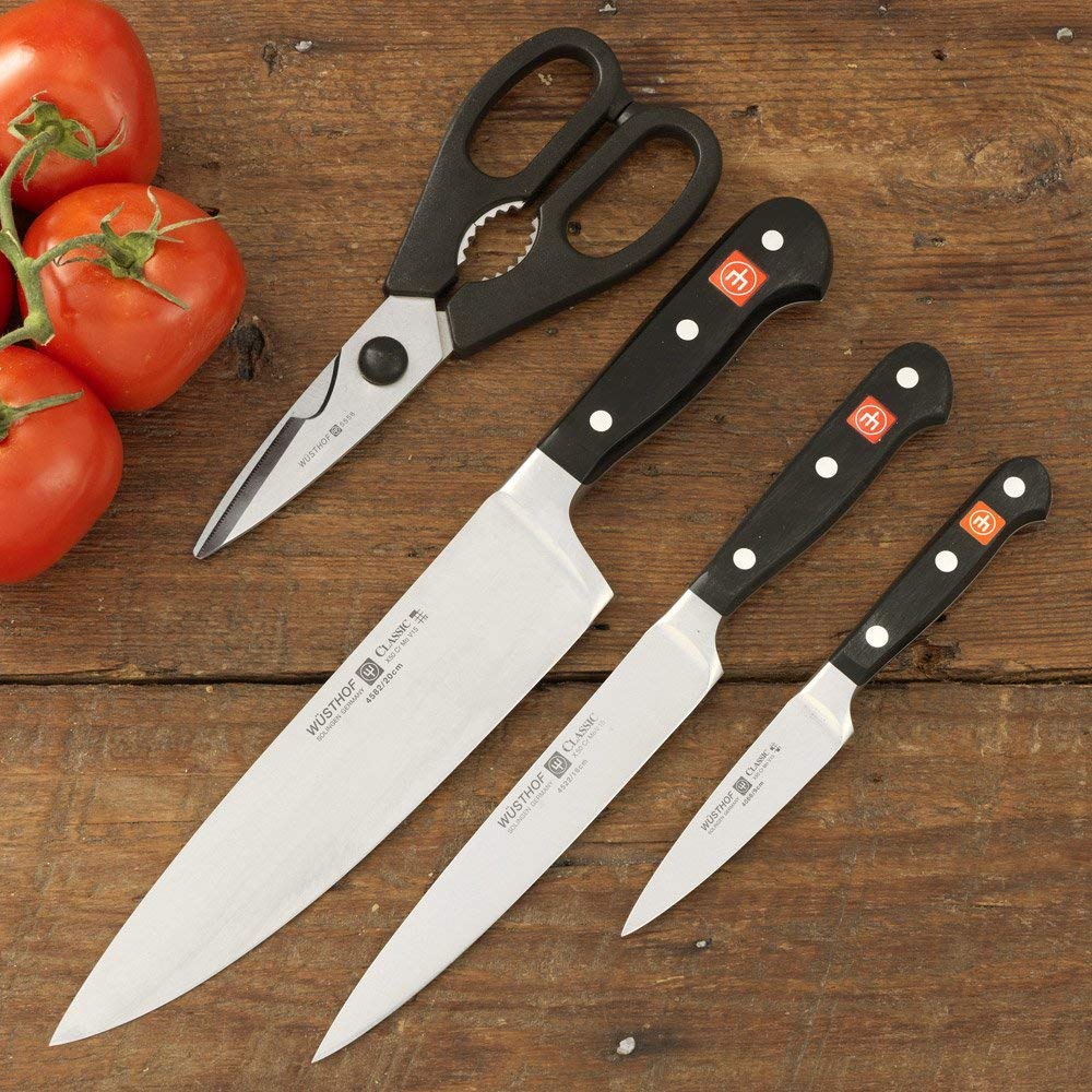 Premium Wusthof Avantgarde 7-Piece Knife Set with Oak Wood Storage Block - German Stainless Steel Kitchen Knives for Professional Chefs & Home Cooking
