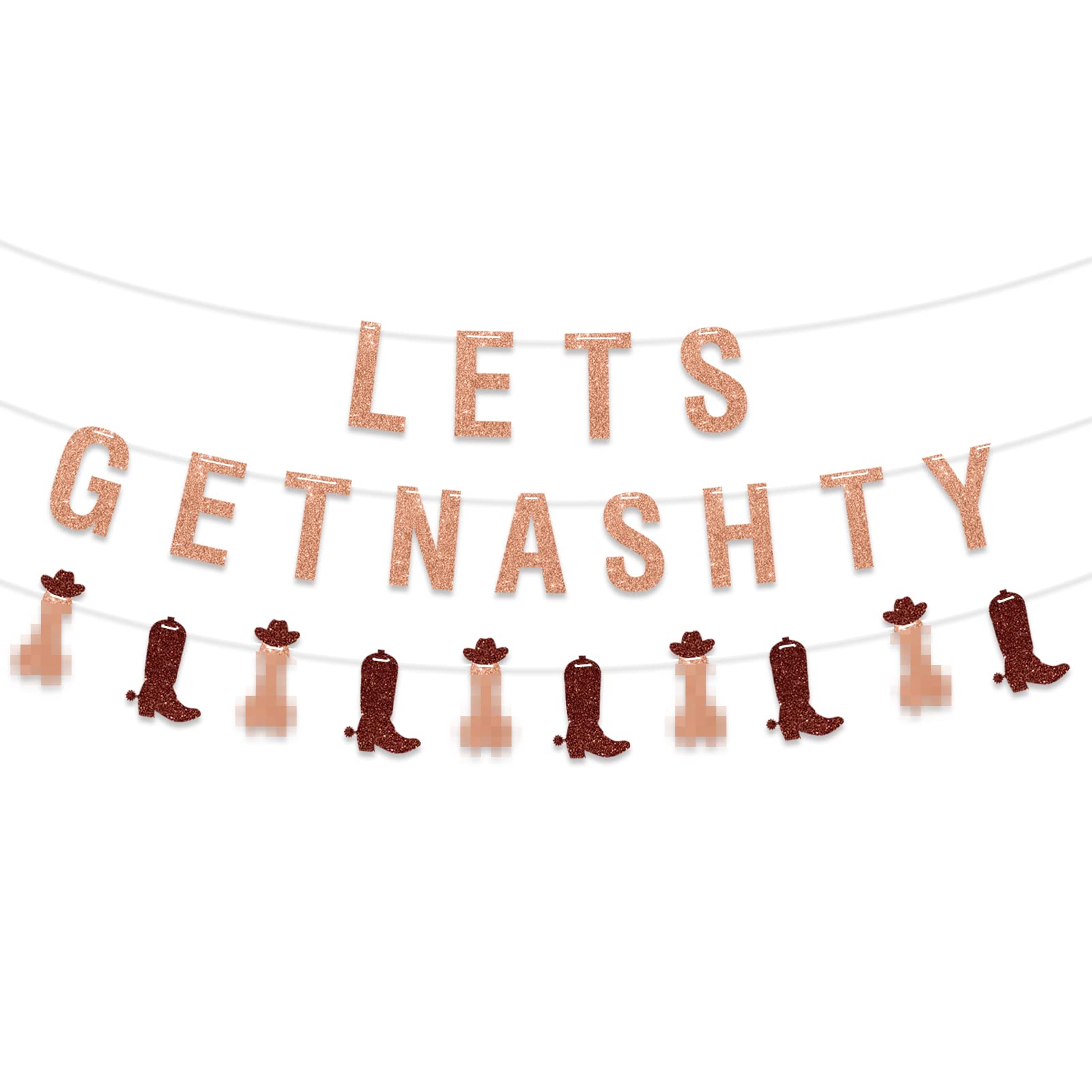 Funny Nashville Bachelorette Party Decorations - Rose Gold 'Let's Get Nashty' Banner & Party Supplies for Bridal Showers, Girls Trips & Bachelorette Weekends