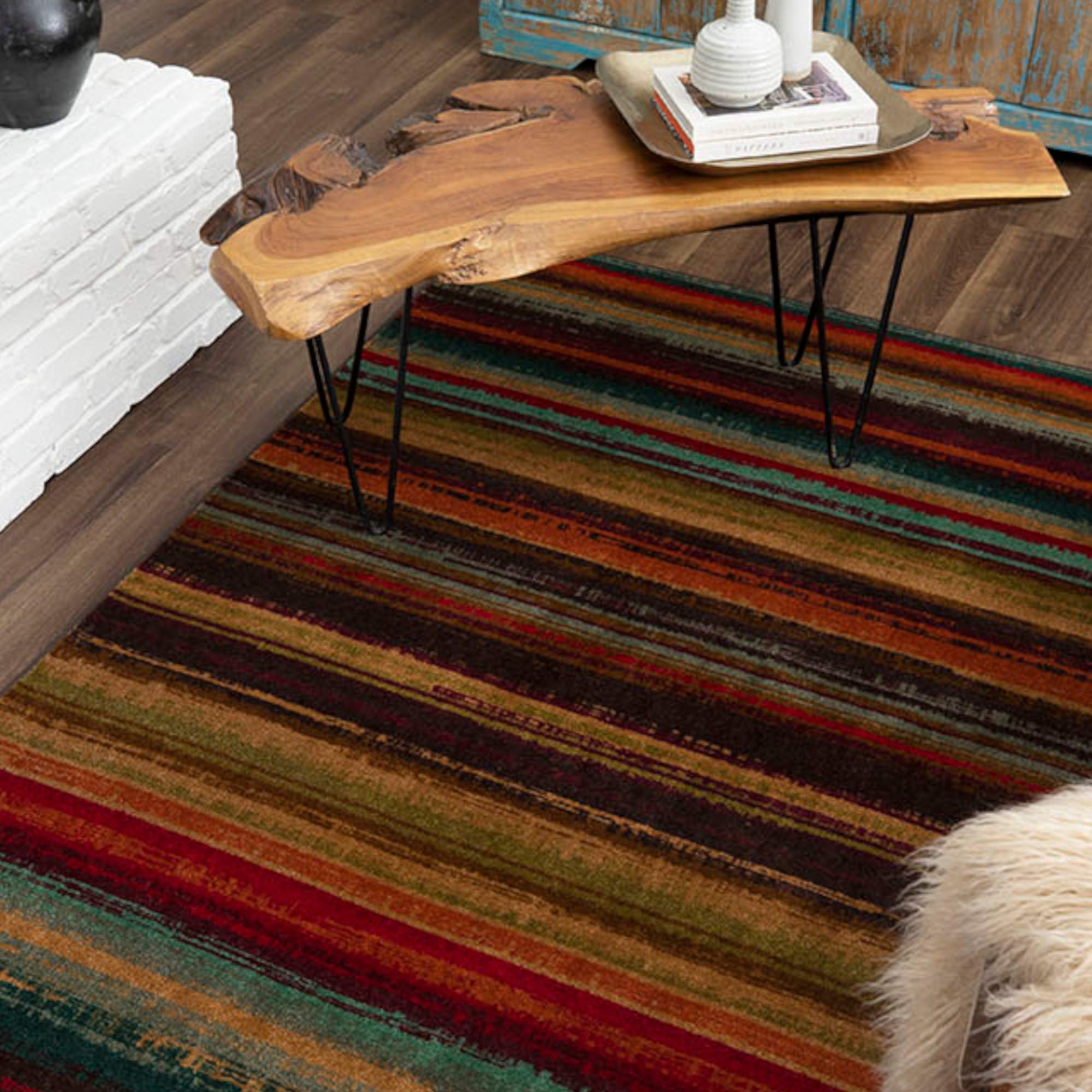 Mohawk Home Boho Stripe 5' x 8' Multicolor Area Rug - Soft & Durable - Perfect for Living Room, Bedroom, Office & Dorm Decor - Adds Bohemian Style to Any Space