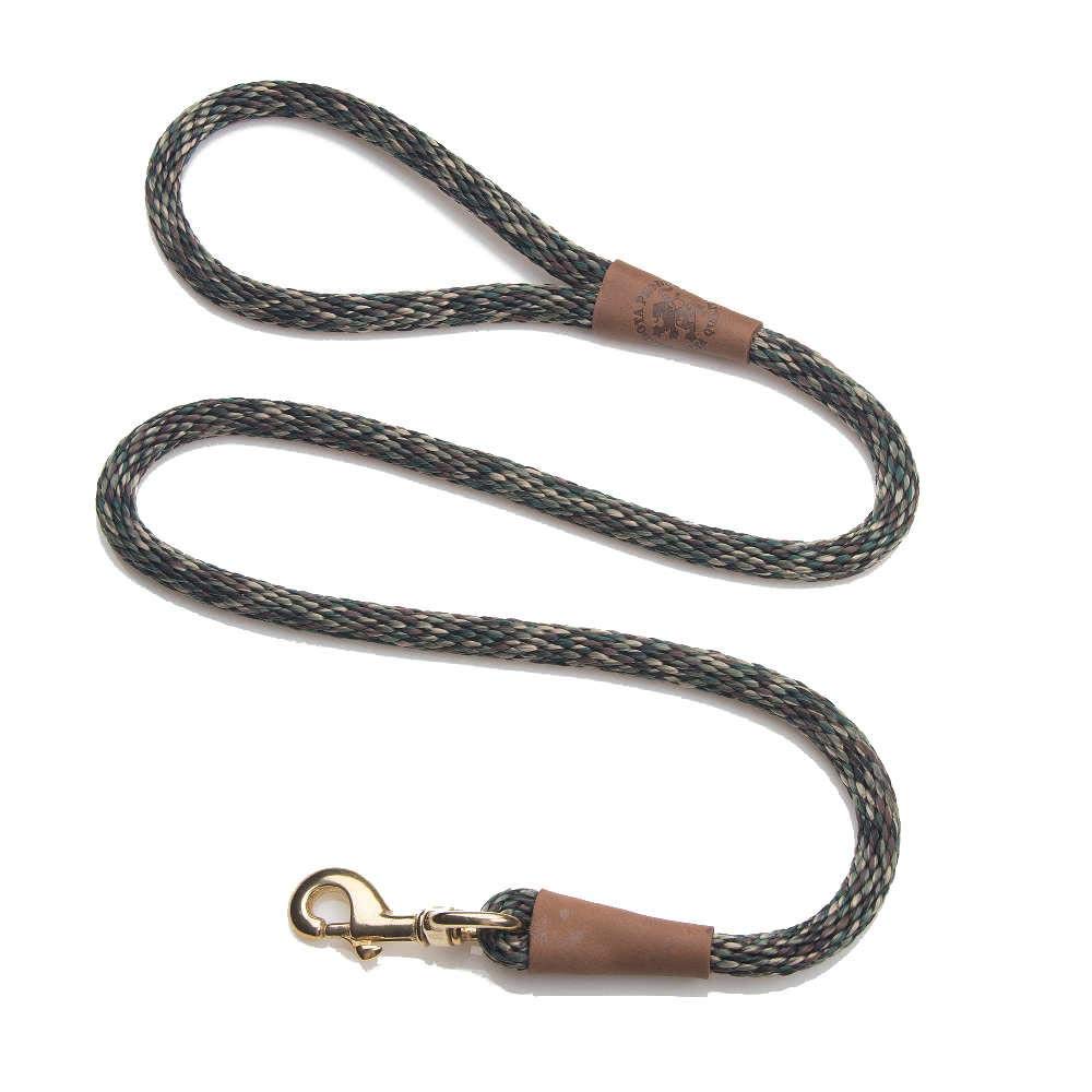 Mendota Pet Snap Leash - British-Style Braided Dog Lead for Small & Medium Breeds, 3/8 in x 6 ft, Camo Design - Made in USA | Perfect for Walking, Training & Outdoor Adventures with Your Dog