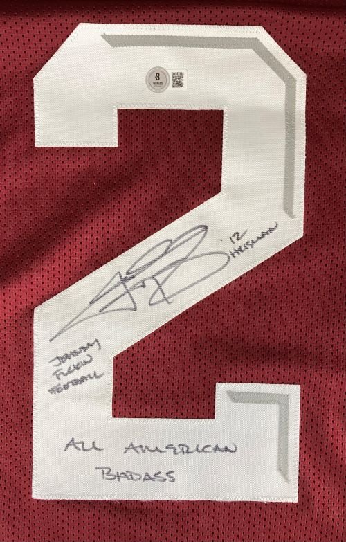 Johnny Manziel Texas A&M Signed Authentic College Football Jersey with 3 Inscriptions - BAS ITP Certified - Perfect for Collectors, Sports Memorabilia Displays & Aggies Fans Gifts