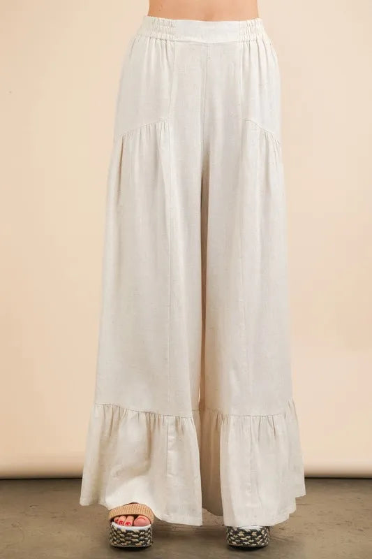 Comfortable Oatmeal Elastic Waist Resort Pants for Women - Soft Lounge Pants for Travel, Yoga & Relaxation at Home