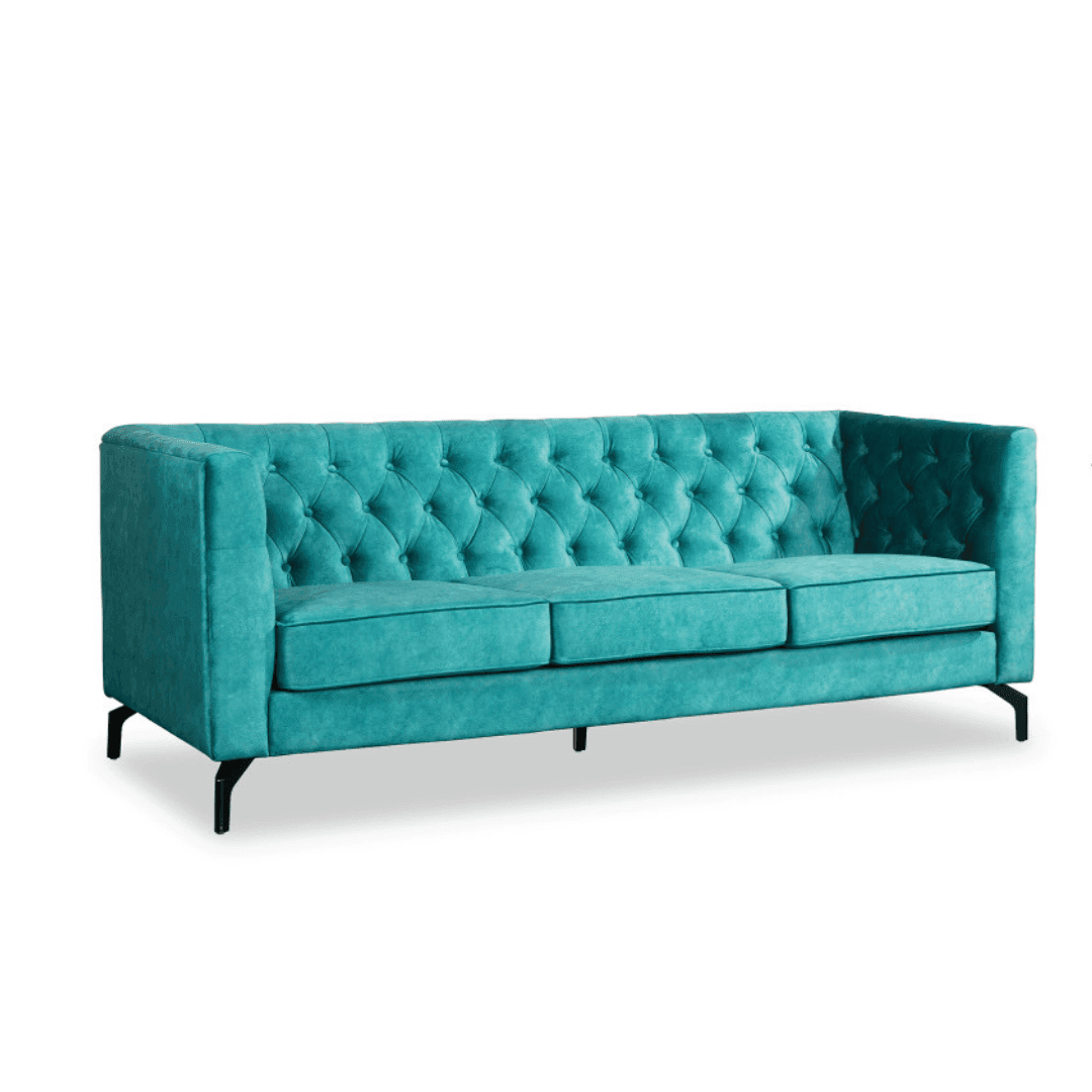 Kimore Chesterfield Velvet Sofa - Luxury Tufted Velvet Upholstered Couch for Living Room, Bedroom & Office - Elegant Home Furniture for Modern Interior Design