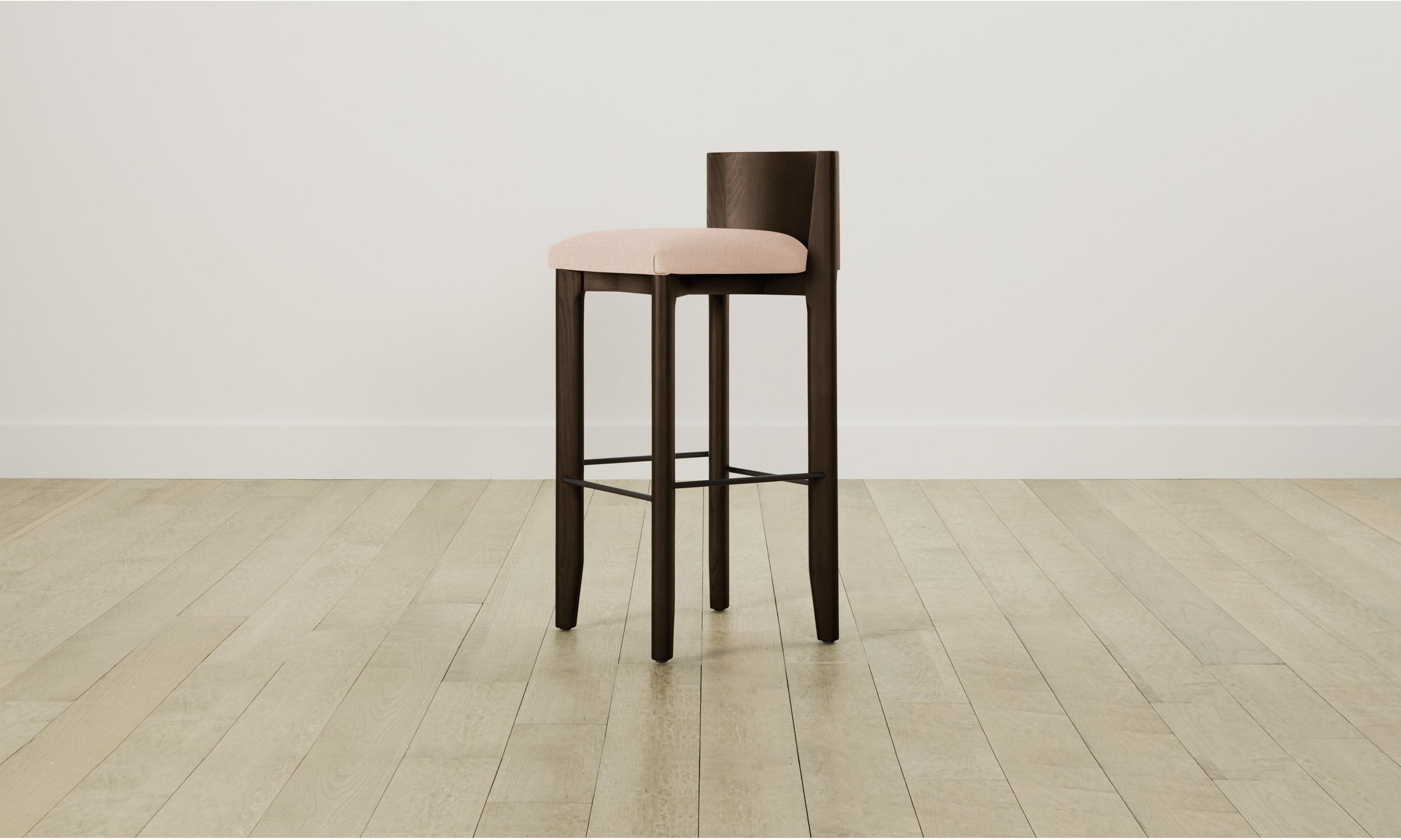 Delancey Bar & Counter Stool with Heritage Belgian Linen Petal Upholstery - Modern Kitchen Island & Home Bar Seating for Dining & Entertaining