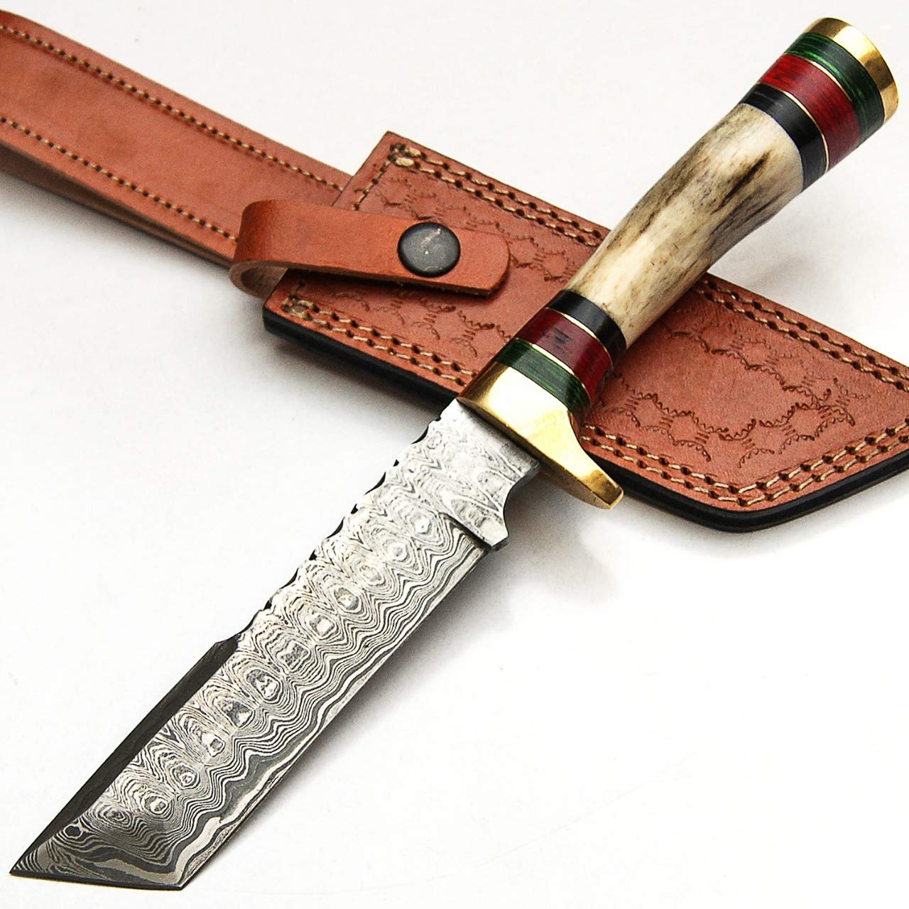 Premium Custom Handmade Damascus Steel Hunting Knife - 10 Inch Blade with Ergonomic Handle - Perfect for Outdoor Camping, Hunting & Survival Adventures (Model: PAL 2000 KNIVES DAM-9464)