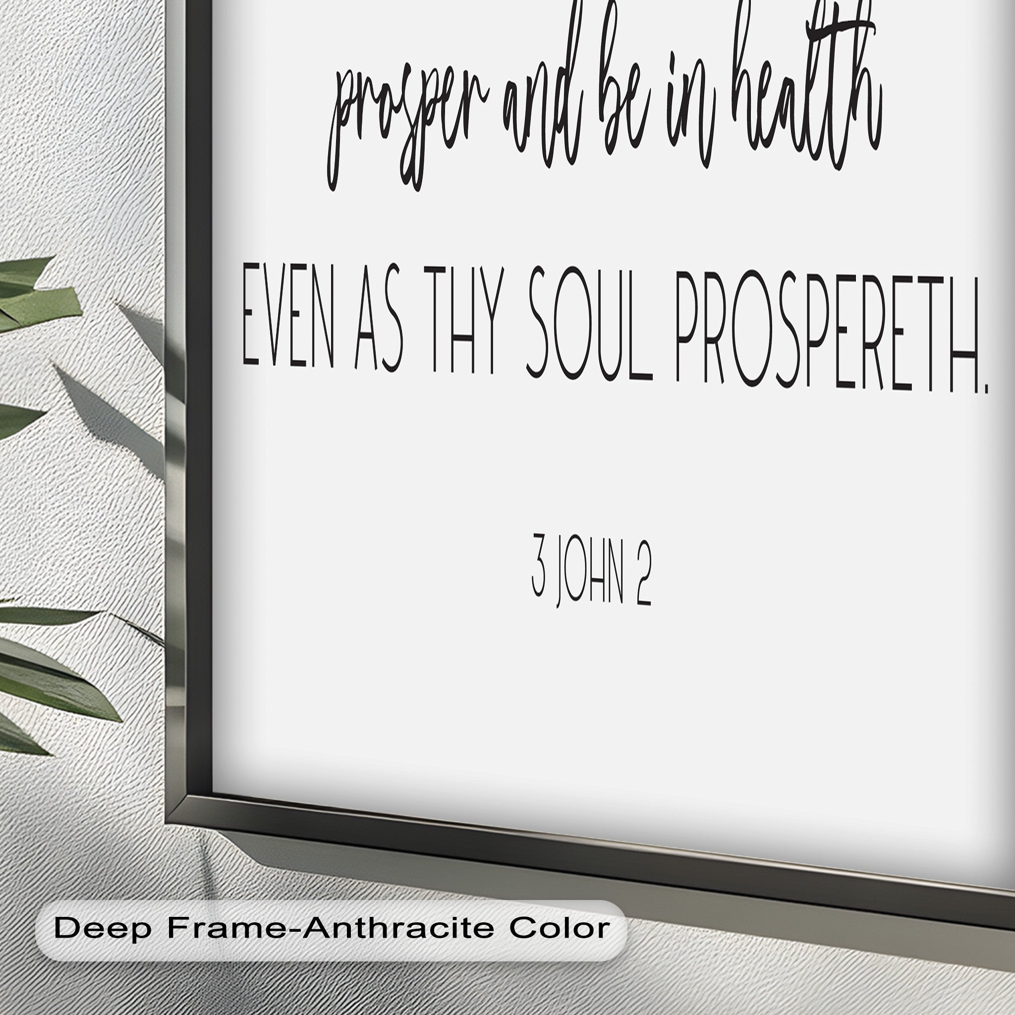 3 John 2 Bible Verse Wall Art - Christian Scripture Oil Painting for Home Decor & Church Gifts