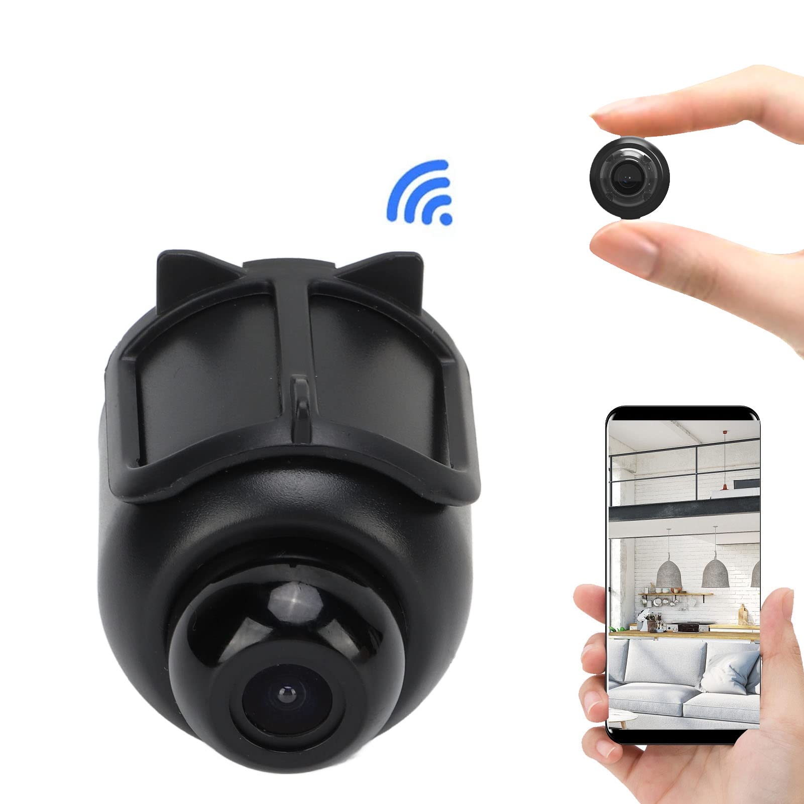 1080P HD Mini Spy Camera with Night Vision - 90° Wide Angle, Motion Detection, 20-Day Loop Recording, Mobile Alerts - Ideal for Home Security, Baby Monitoring & Office Surveillance