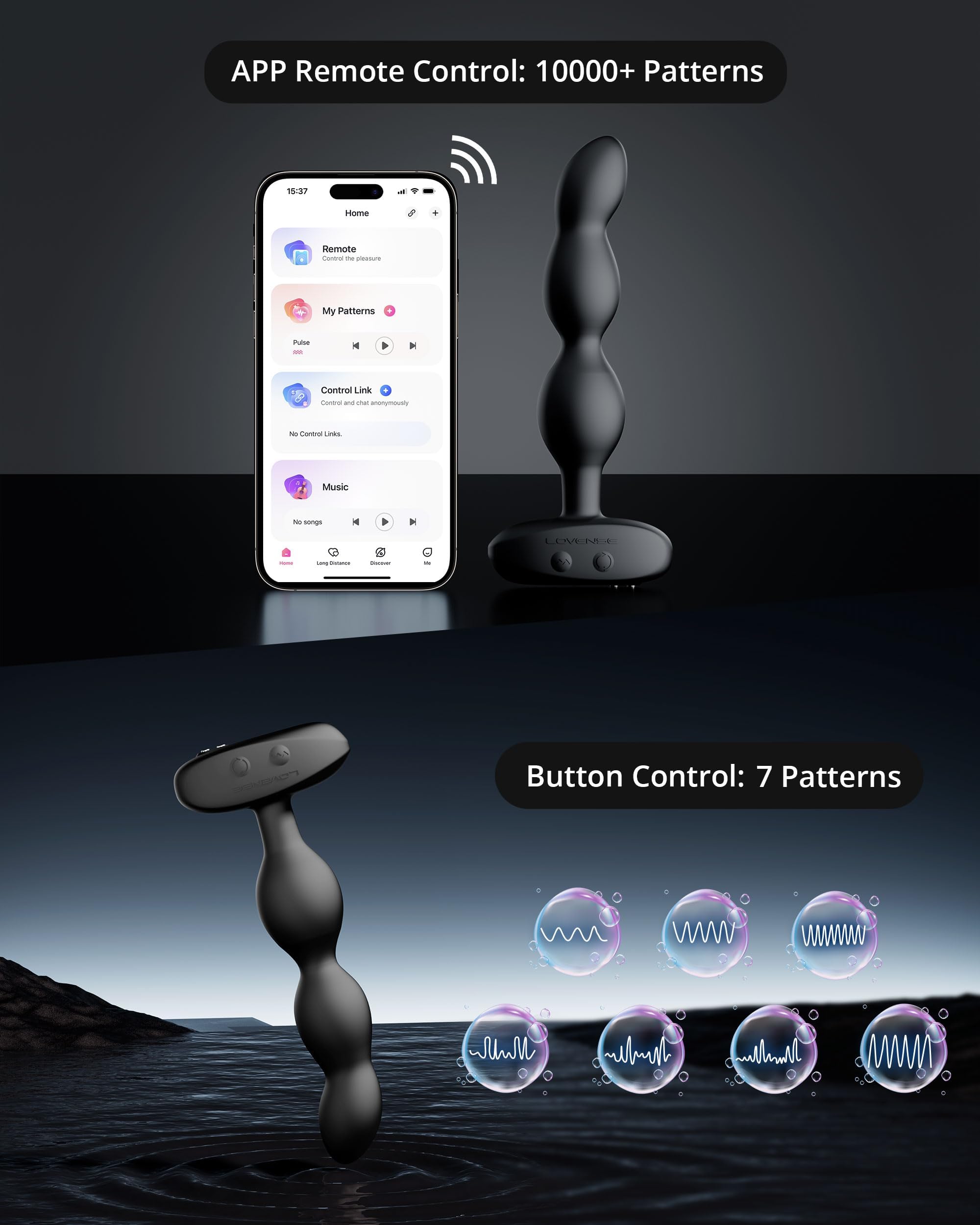 LOVENSE Ridge Vibrating Anal Beads Dildo - 360° Rotating Prostate Massager for Men & Women | Remote Control Butt Plug Sex Toy for Beginners & Advanced Users | Perfect for Couples Play & Solo Pleasure