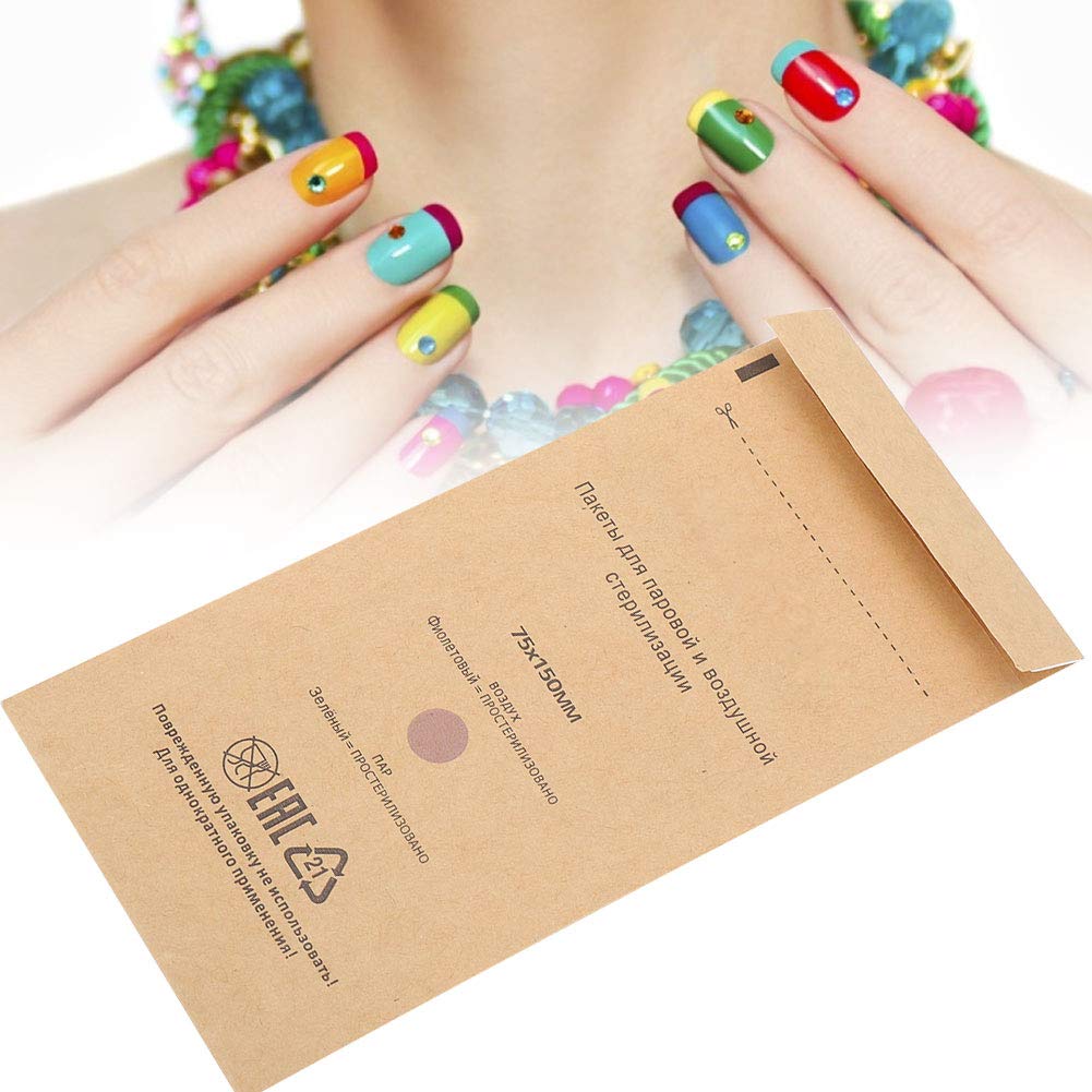 200Pcs Disposable Sterilizer Bags for Nail Tools, 75x150mm Sterilization Pouches for Nail Salon & Beauty Tools - Perfect for Autoclave, UV & Disinfection Machines - Essential for Salon Hygiene & Safe Cosmetic Equipment Cleaning
