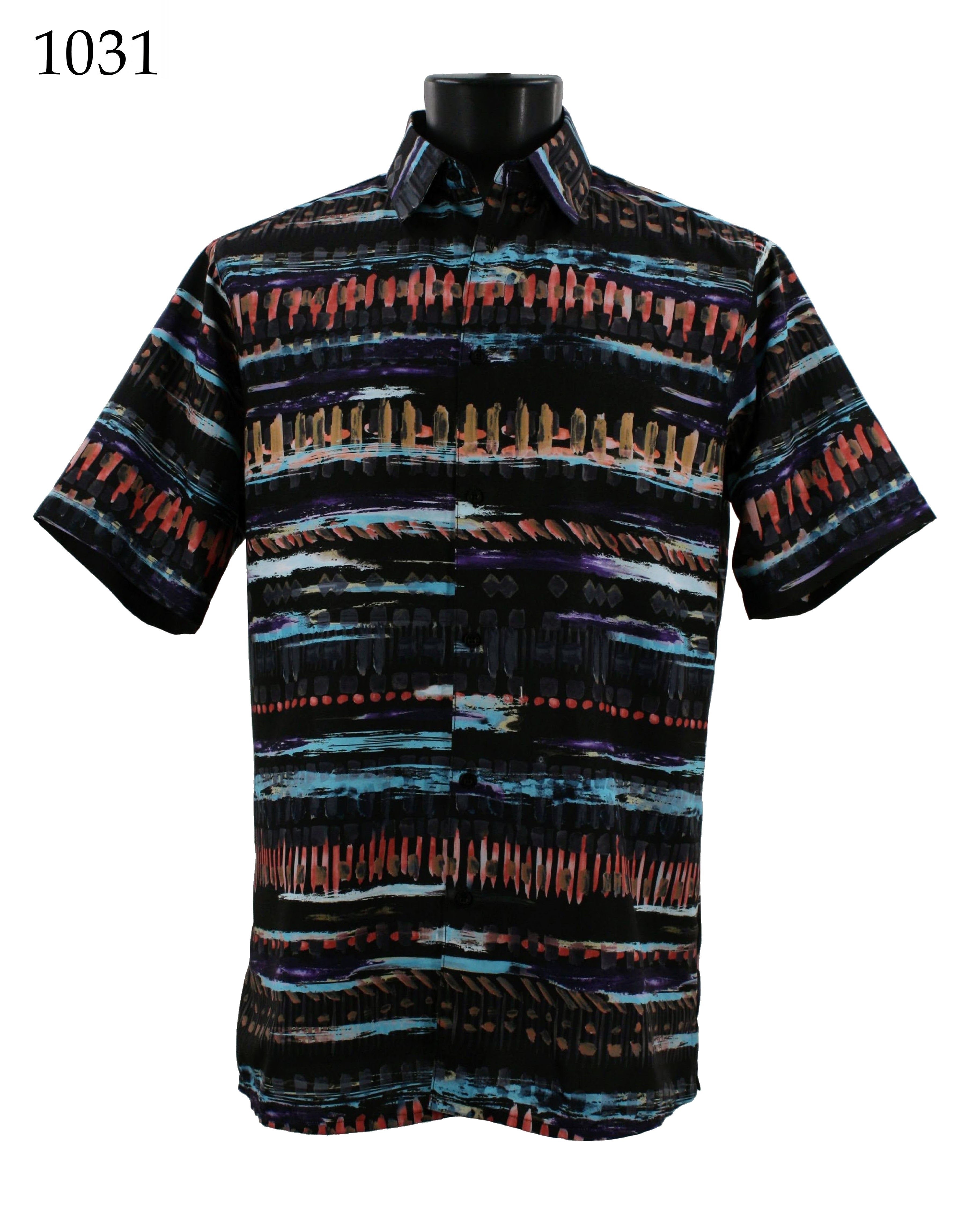 Bassiri Men's Casual Short Sleeve Shirt 1031 - Breathable Cotton Comfort Fit for Summer, Outdoor Activities & Office Wear