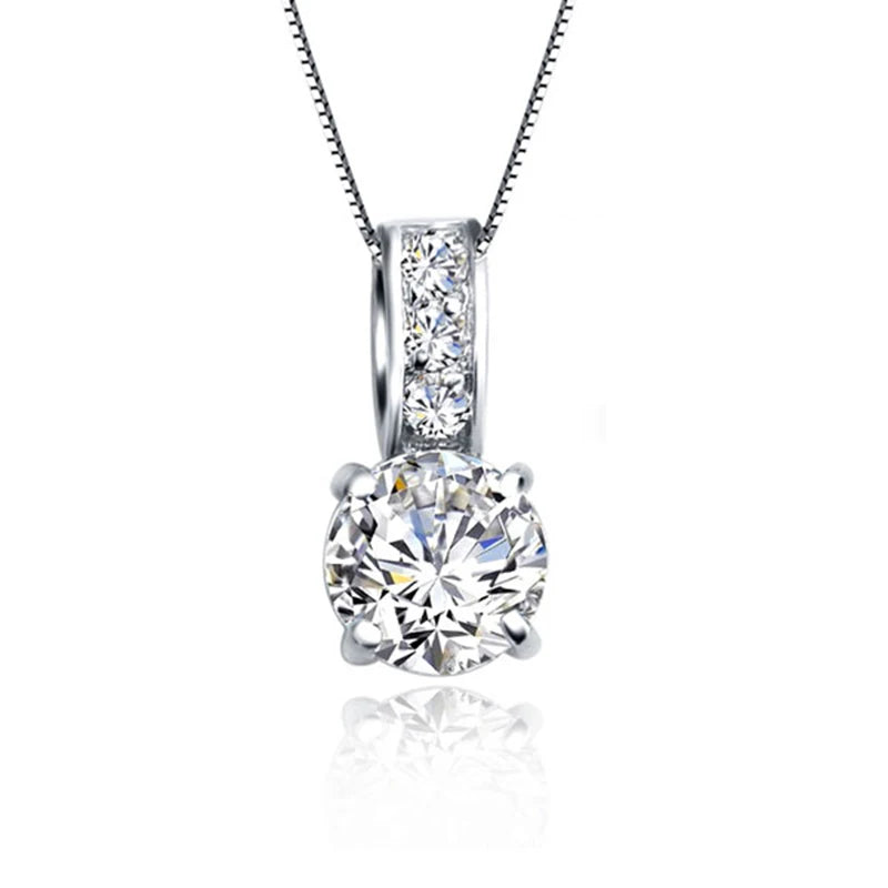 Cubic Crystal Pendant Necklace – Elegant Clear Quartz Jewelry for Women | Perfect for Gifts, Weddings & Everyday Wear
