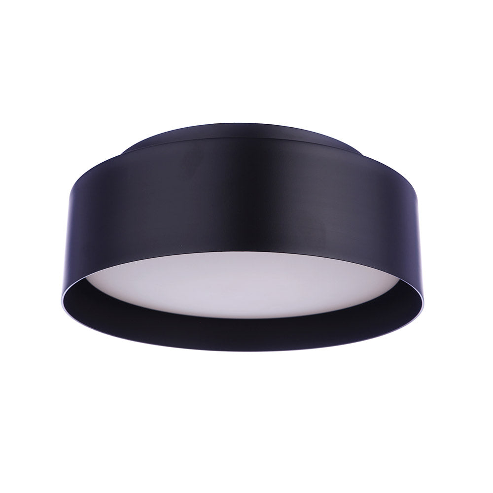 Duplo Two Light Flush Mount Ceiling Fixture - Matte Black Finish | Perfect for Bedroom, Hallway & Kitchen Lighting