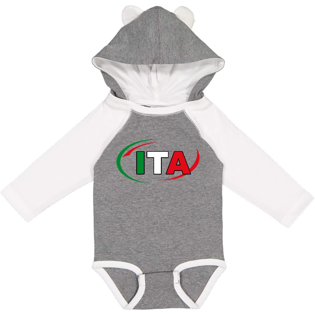 Inktastic Italy Flag Long Sleeve Baby Bodysuit - Soft Cotton Infant Romper for Boys & Girls - Perfect for National Holidays, Family Photos & Italian Pride Outfits
