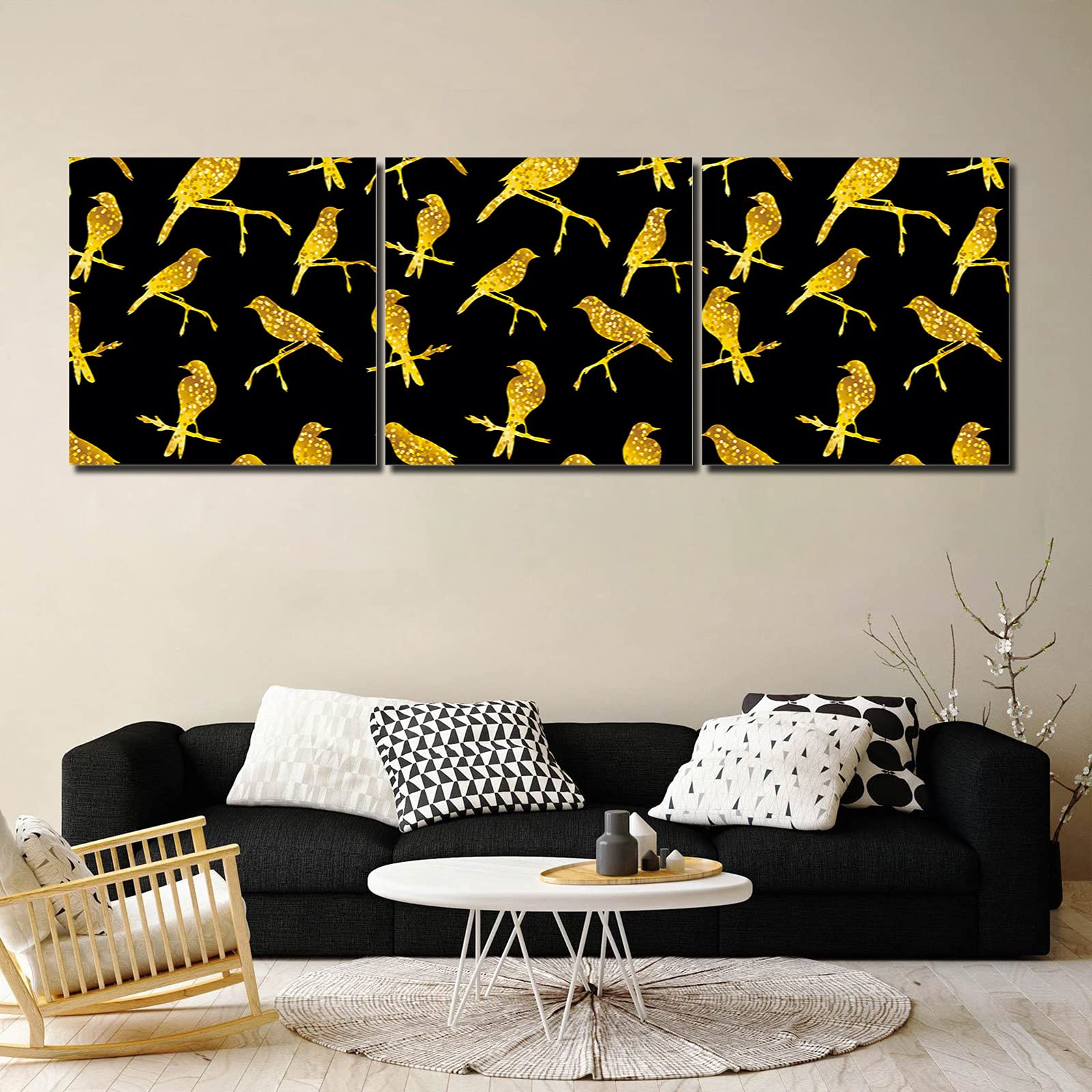 3 Panel Winter Cardinals Canvas Wall Art - 12
