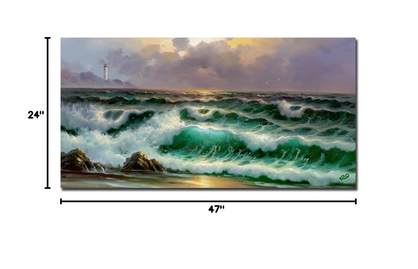 Trademark ART Rio Waves III Canvas Wall Art Print - Modern Ocean Wave Painting for Living Room, Bedroom & Office Decor