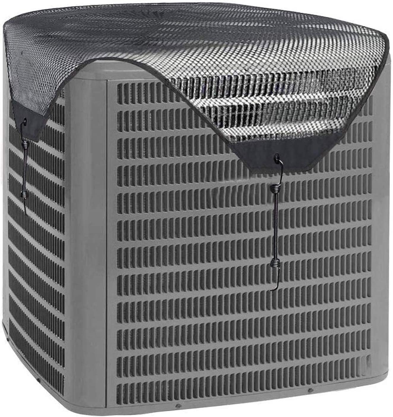 **28x28 Black Air Conditioner Cover - Leaf Guard for Central AC Units, Protects from Leaves, Cottonwood & Debris - Ideal for Outdoor Use in All Seasons**