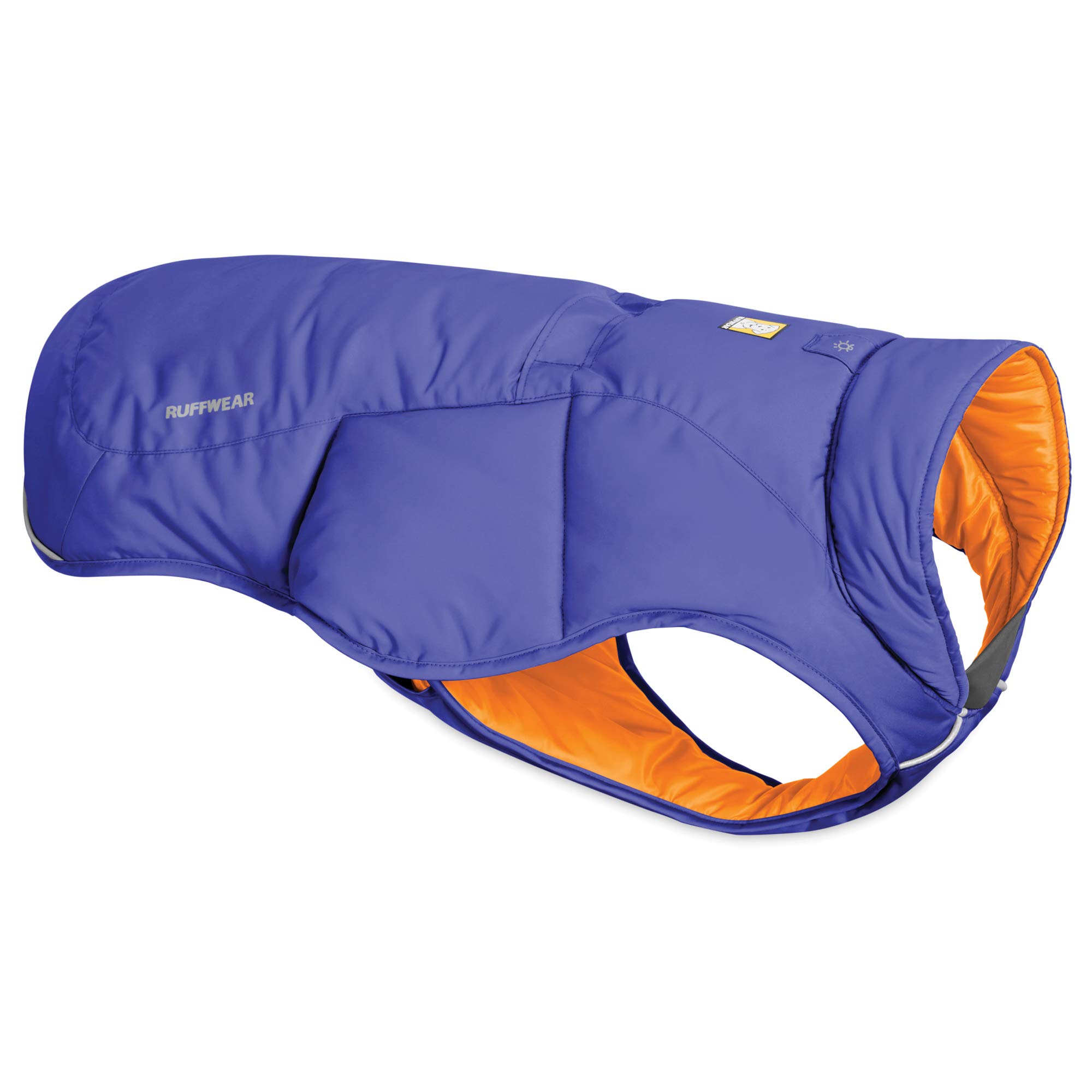 RUFFWEAR Quinzee Insulated Water Resistant Dog Jacket with Stuff Sack - Huckleberry Blue, XX-Small - Perfect for Winter Walks & Outdoor Adventures