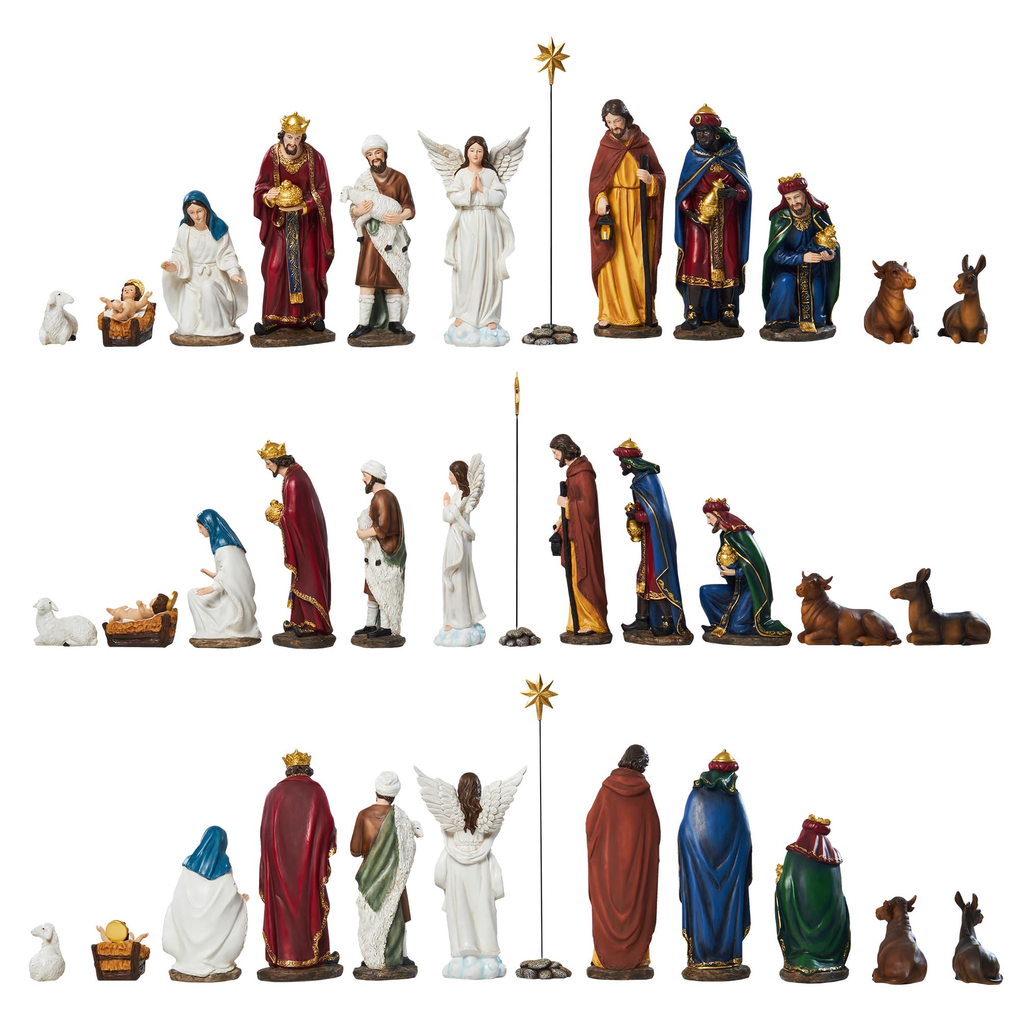 13-Piece Christmas Nativity Set - 11.8 Inch Resin Figurines for Holiday Decor, Tabletop Nativity Scene & Religious Gifts | Perfect for Home, Church & Office Christmas Decorations