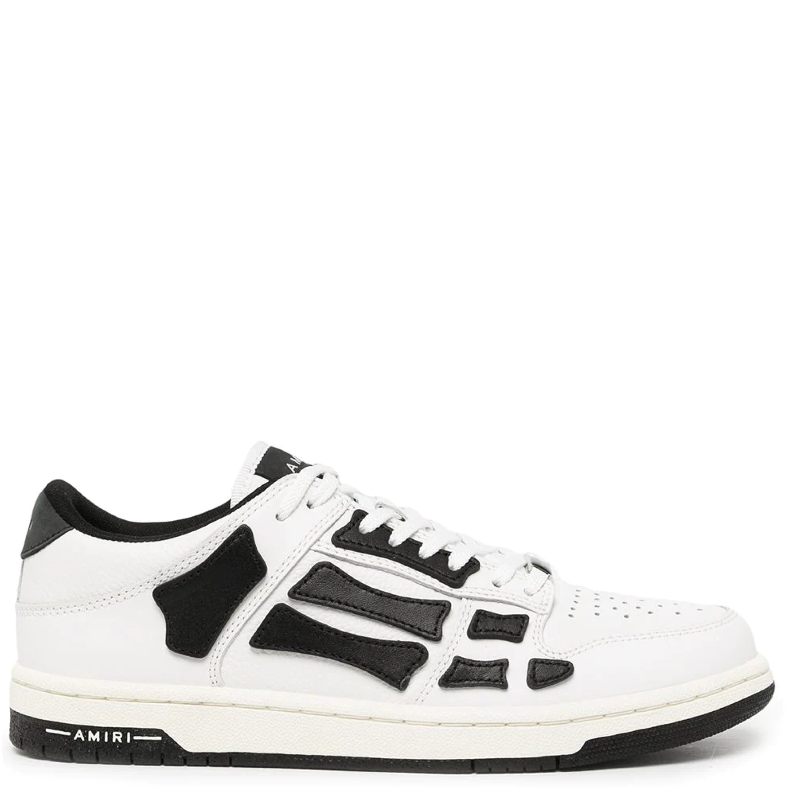 Amiri White & Black Skeleton Low Top Sneakers - Men's Fashion Streetwear Shoes for Casual Wear & Night Out