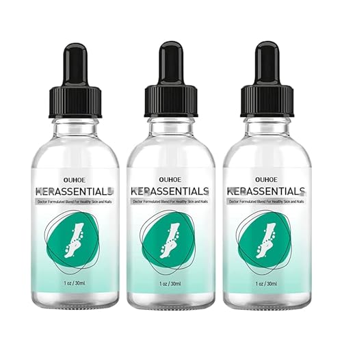 3PCS Kerassentials Toenail Treatment Oil - Repair Damaged & Discolored Nails | Fungal Nail Care Solution for Healthy Toenails | Perfect for Athletes, Pedicures & Daily Foot Care