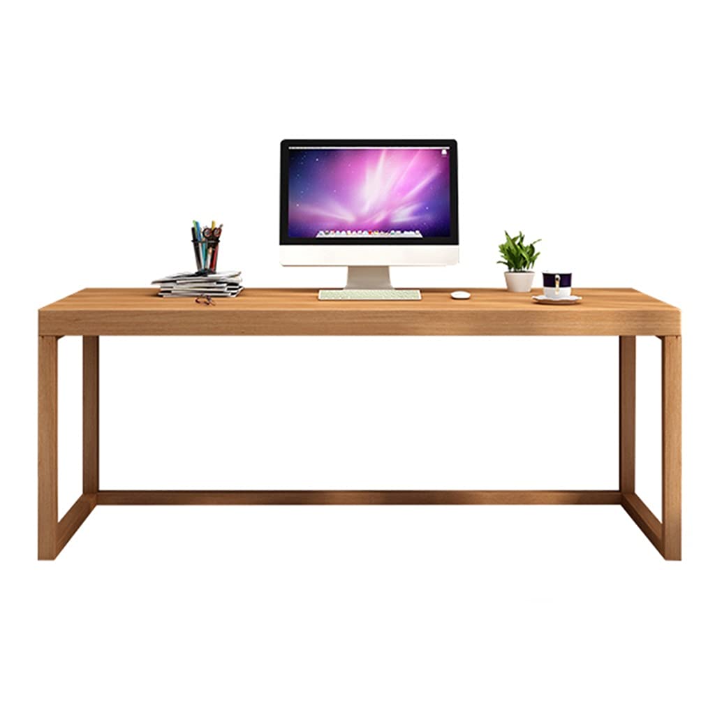 Solid Wood Computer Desk - 5cm Thick Desktop, Simple Study & Conference Table, Easy Assembly (100x50x75cm) - Perfect for Home Office, Gaming & Remote Work