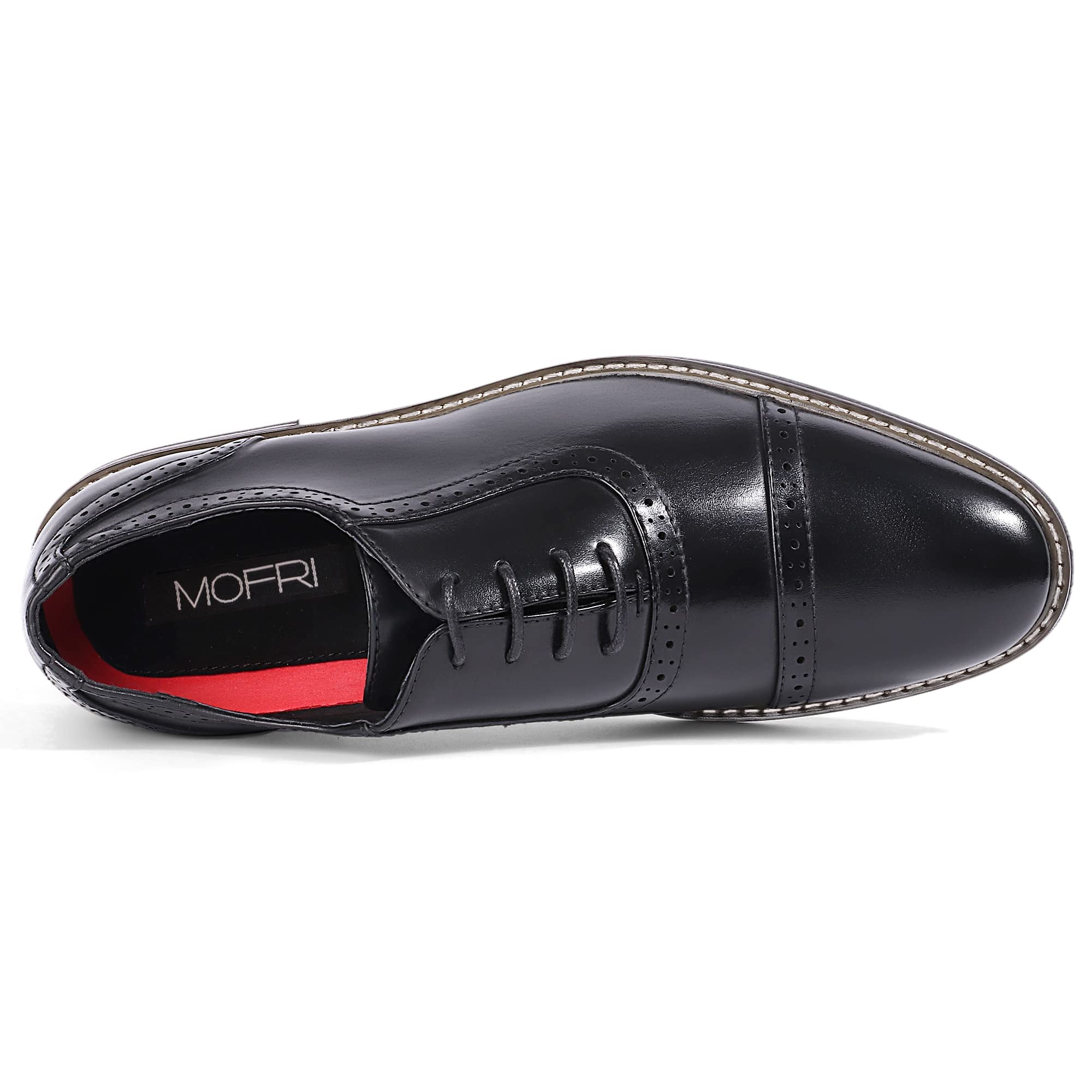 Premium Mofri Men's Dress Shoes | Formal Cap Toe Oxford Business Shoes for Men | Comfortable & Stylish | Perfect for Weddings, Office & Formal Events