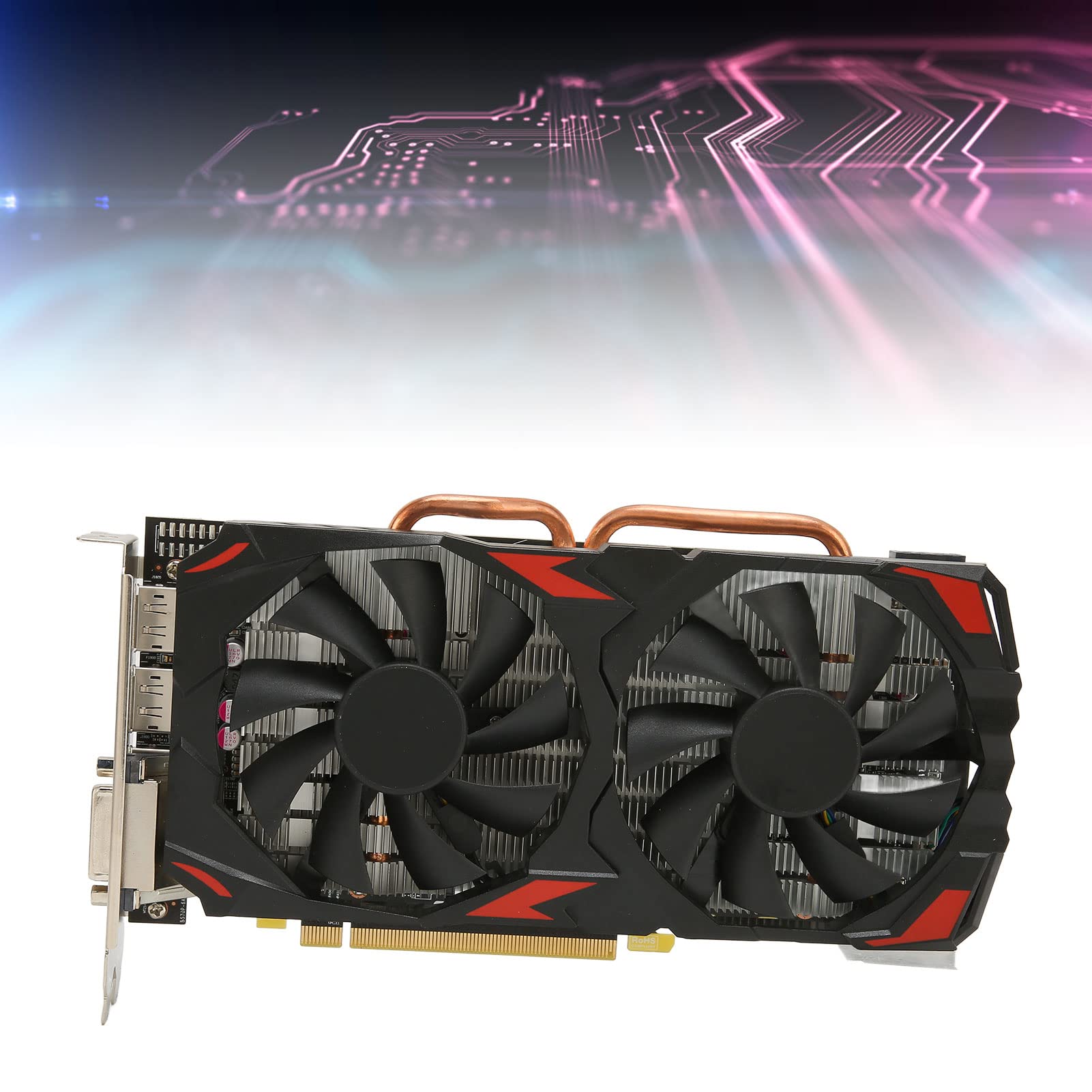 Yctze RX580 8GB GDDR5 256Bit PCIe 3.0 Gaming Graphics Card with Dual Cooling Fans - 3x DisplayPort/HDMI/DVI, 4K 60Hz Output - Perfect for PC Gaming, Video Editing & Crypto Mining