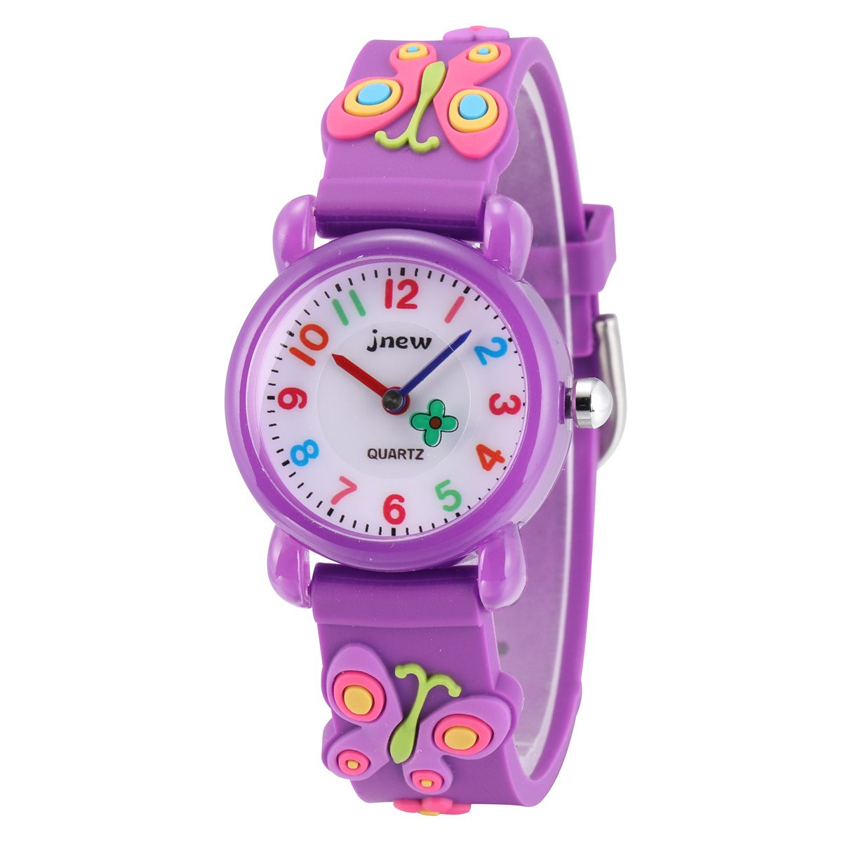 **Jewtme Kids Analog Watch for Boys & Girls Ages 3-8 - 3D Silicone Cartoon Watch with Time Teaching Function - Perfect for School, Playtime & Learning to Tell Time**