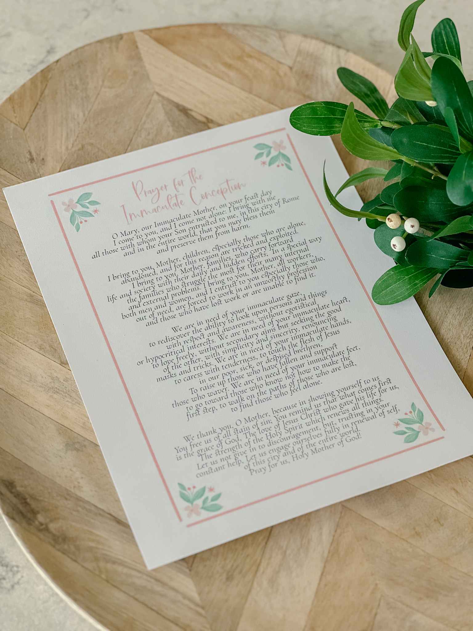 Free Printable Prayer for the Immaculate Conception - Catholic Devotional Art for Home, Church & Gift Giving