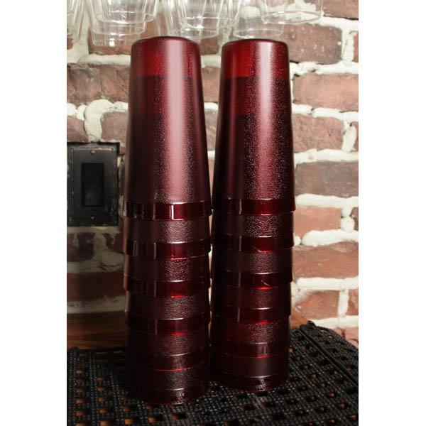BarConic® Red Stackable Pebbled Tumblers - 12 Pack Plastic Cups for Parties, Picnics & Outdoor Events - Durable & Unbreakable Drinkware for Home, Office & Camping