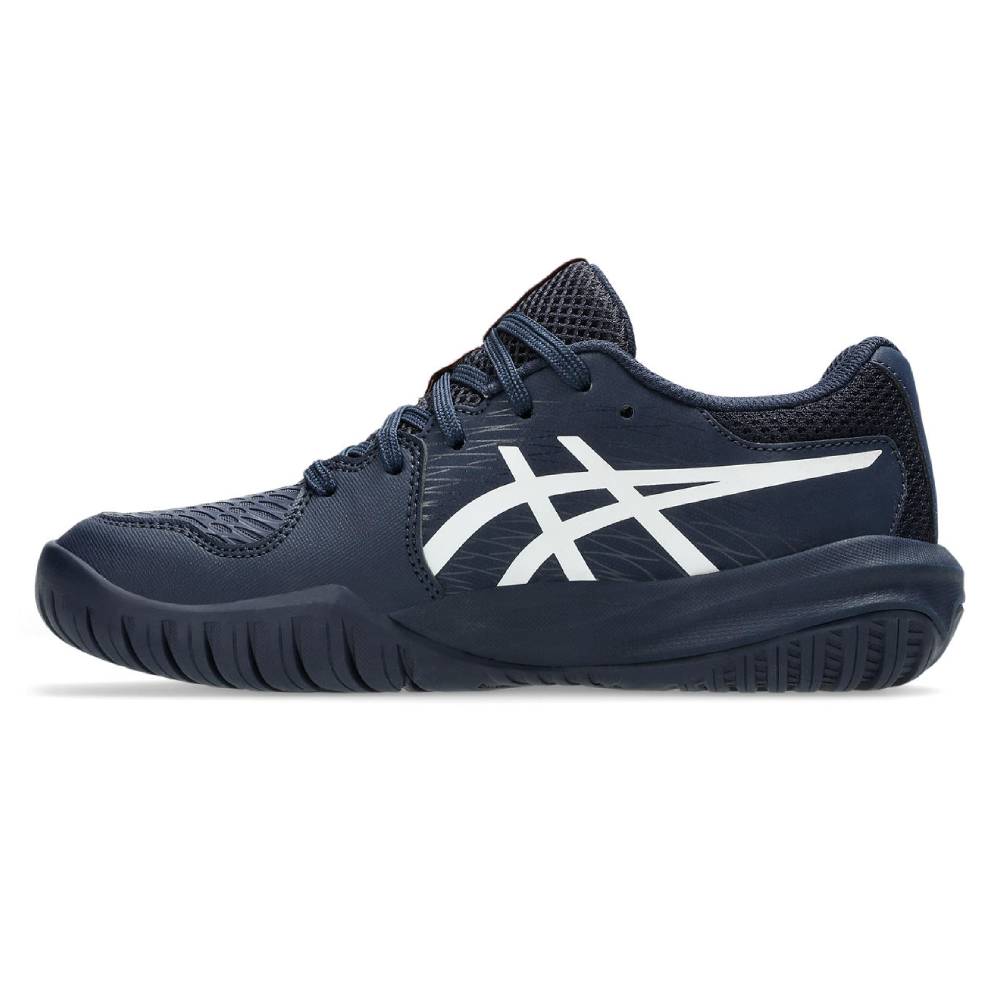ASICS Gel Resolution X GS Junior Tennis Shoes for Kids - Midnight/White - Lightweight & Durable for Court Performance - Perfect for Junior Tennis Matches & Training