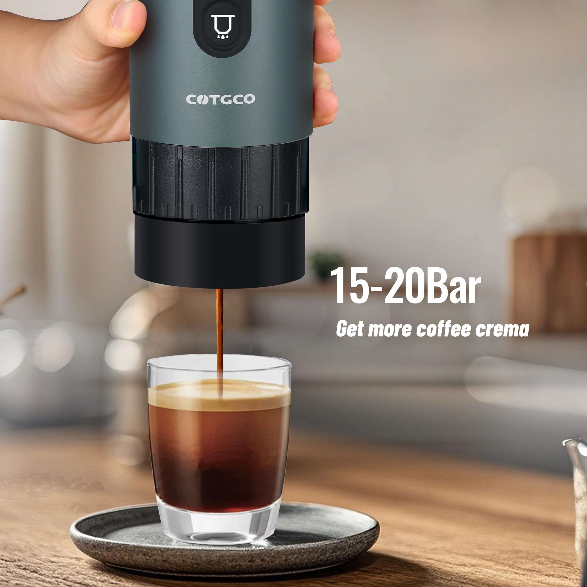 Portable Electric Espresso Coffee Maker - 12V Mini Travel Espresso Machine, Compatible with Nespresso Capsules - Perfect for Car, Hiking, Camping & Office Use