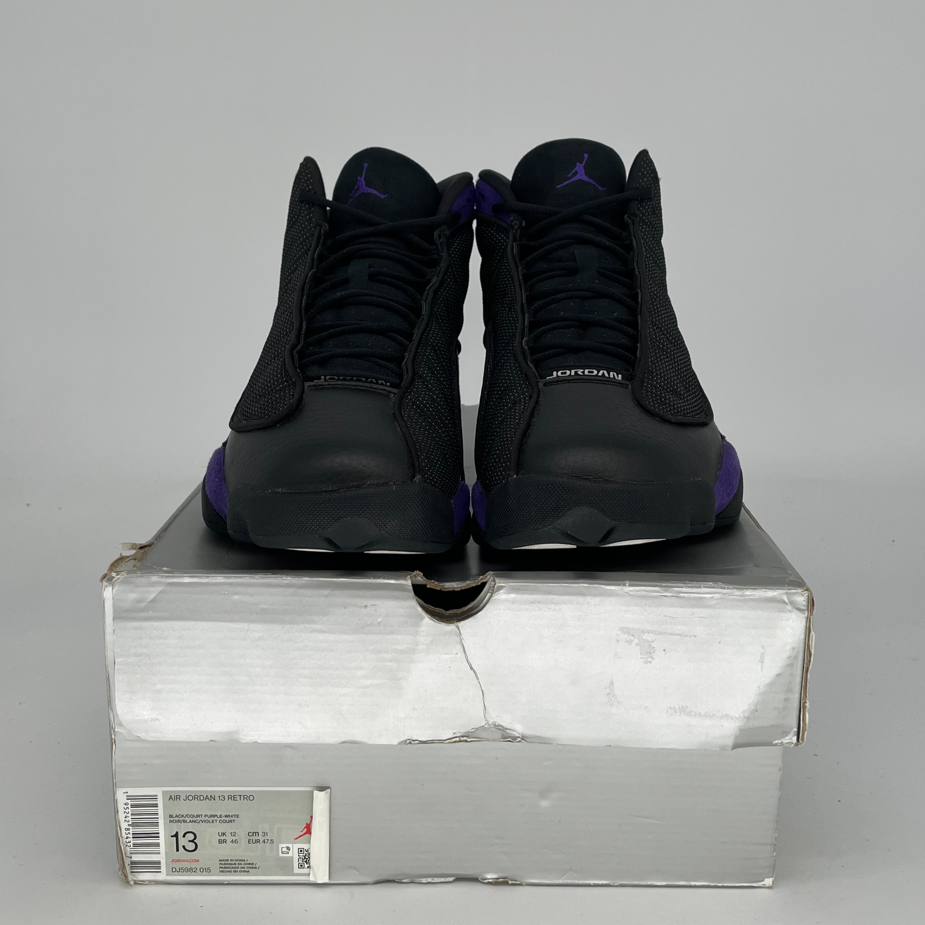 AIR JORDAN 13 Retro Basketball Shoes - Court Purple/White - Size 13 (DJ5982-015) | Men's High-Top Sneakers for Sports & Casual Wear