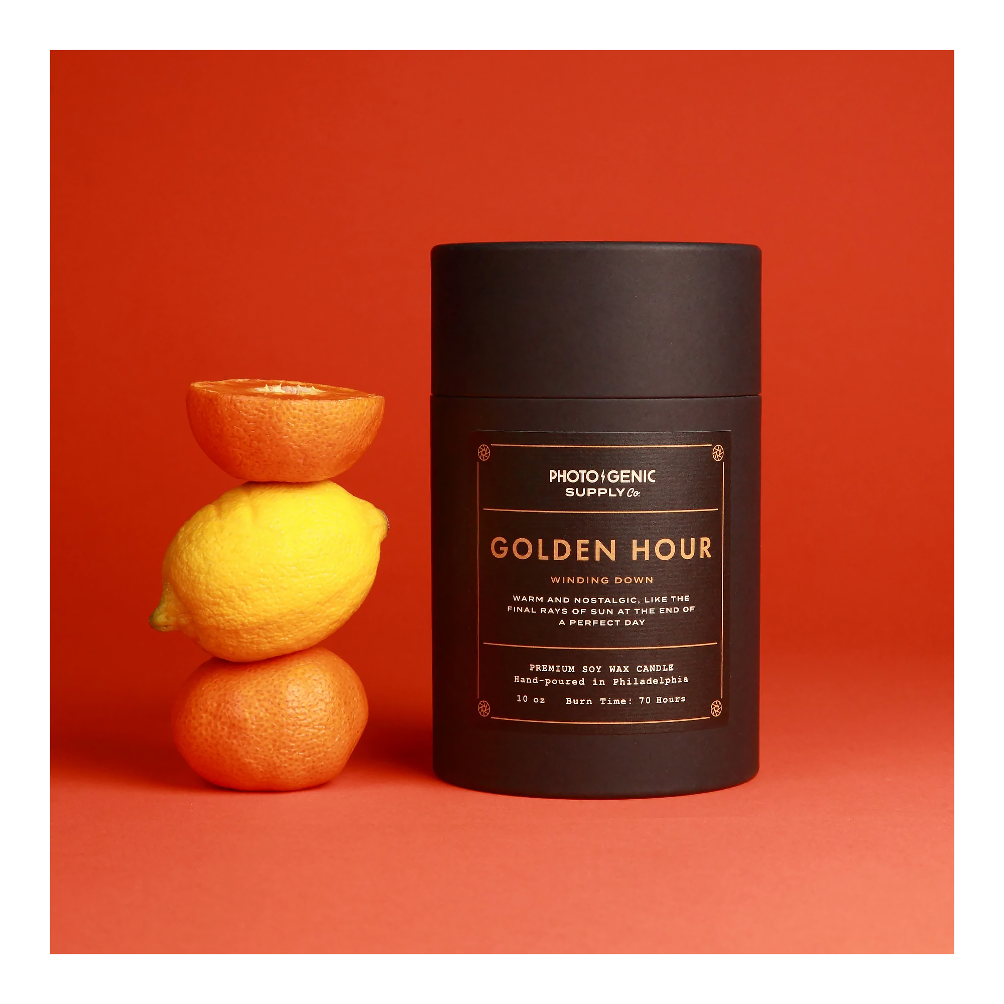 Golden Hour 10oz Soy Wax Candle - Handmade Aromatherapy Candle for Relaxation, Home Decor & Romantic Ambiance