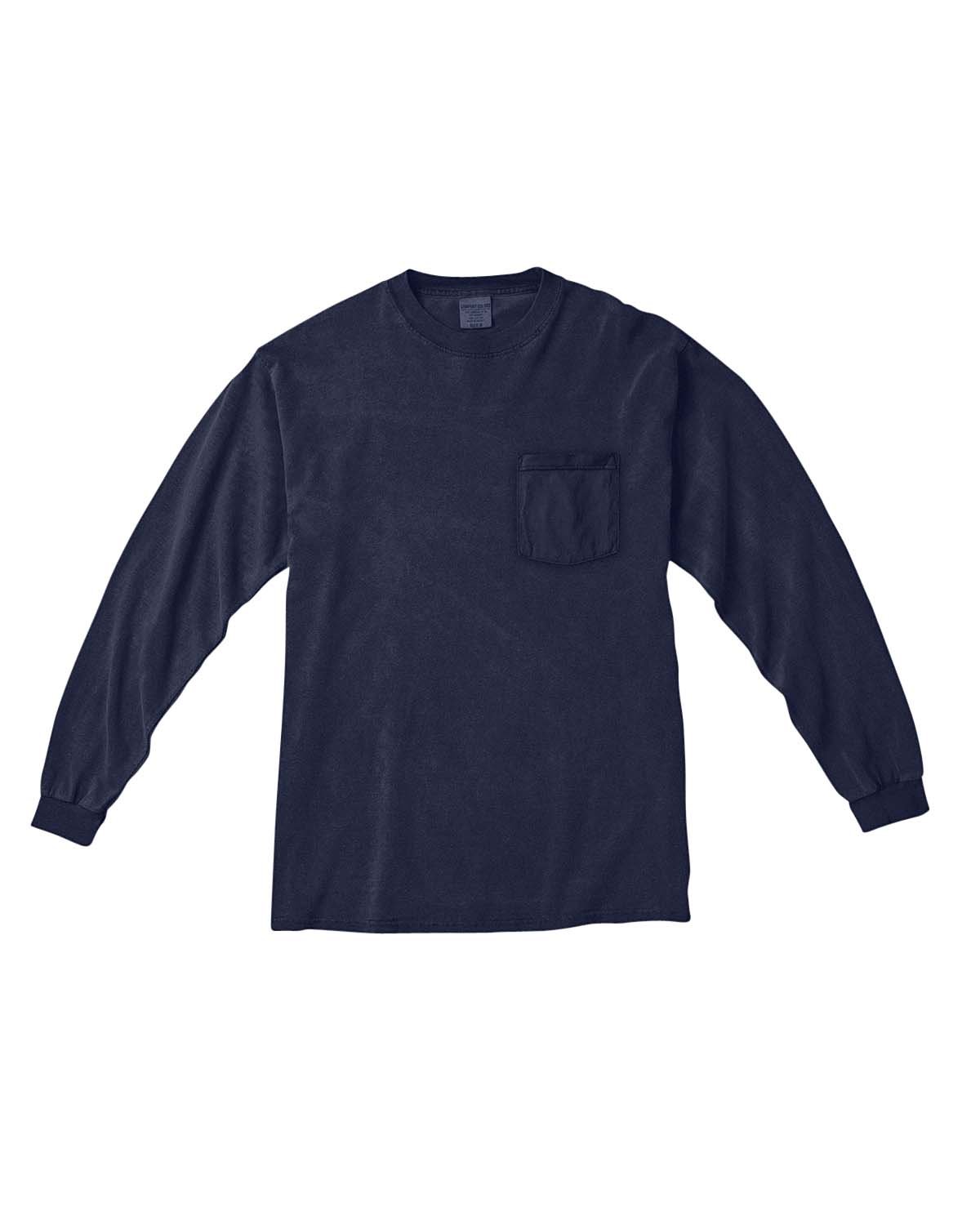Comfort Colors Chouinard 4410 Heavyweight Long Sleeve Cotton Pocket T-Shirt for Men - Durable Workwear & Casual Everyday Wear