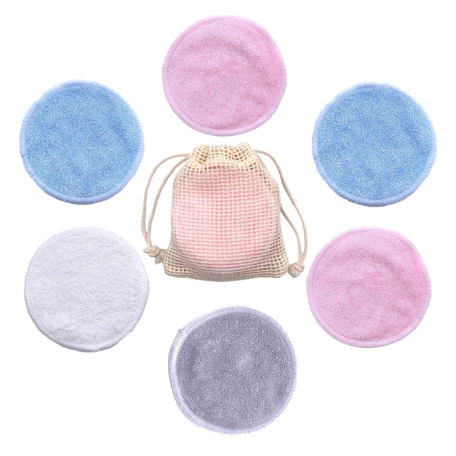 **10Pcs Reusable Makeup Remover Pads - Washable Fiber Facial Rounds for Gentle Skin Cleaning & Makeup Removal (Blue) | Eco-Friendly & Soft for Daily Beauty Routine**